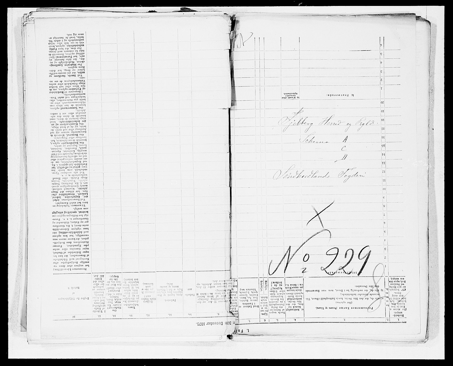 SAB, 1875 census for 1213P Fjelberg, 1875, p. 1