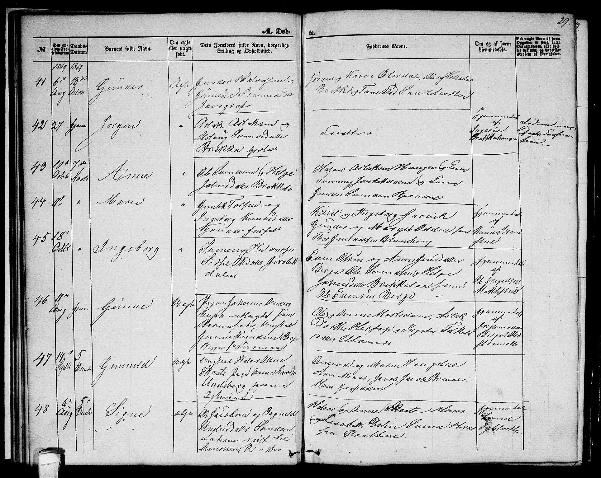 Seljord kirkebøker, SAKO/A-20/G/Ga/L0003: Parish register (copy) no. I 3, 1866-1873, p. 29