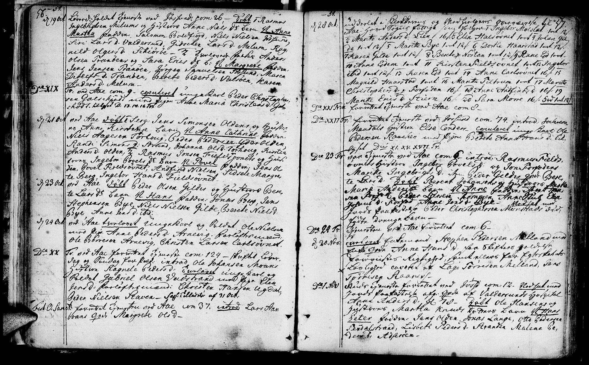 Ministerialprotokoller, klokkerbøker og fødselsregistre - Sør-Trøndelag, SAT/A-1456/655/L0672: Parish register (official) no. 655A01, 1750-1779, p. 56-57
