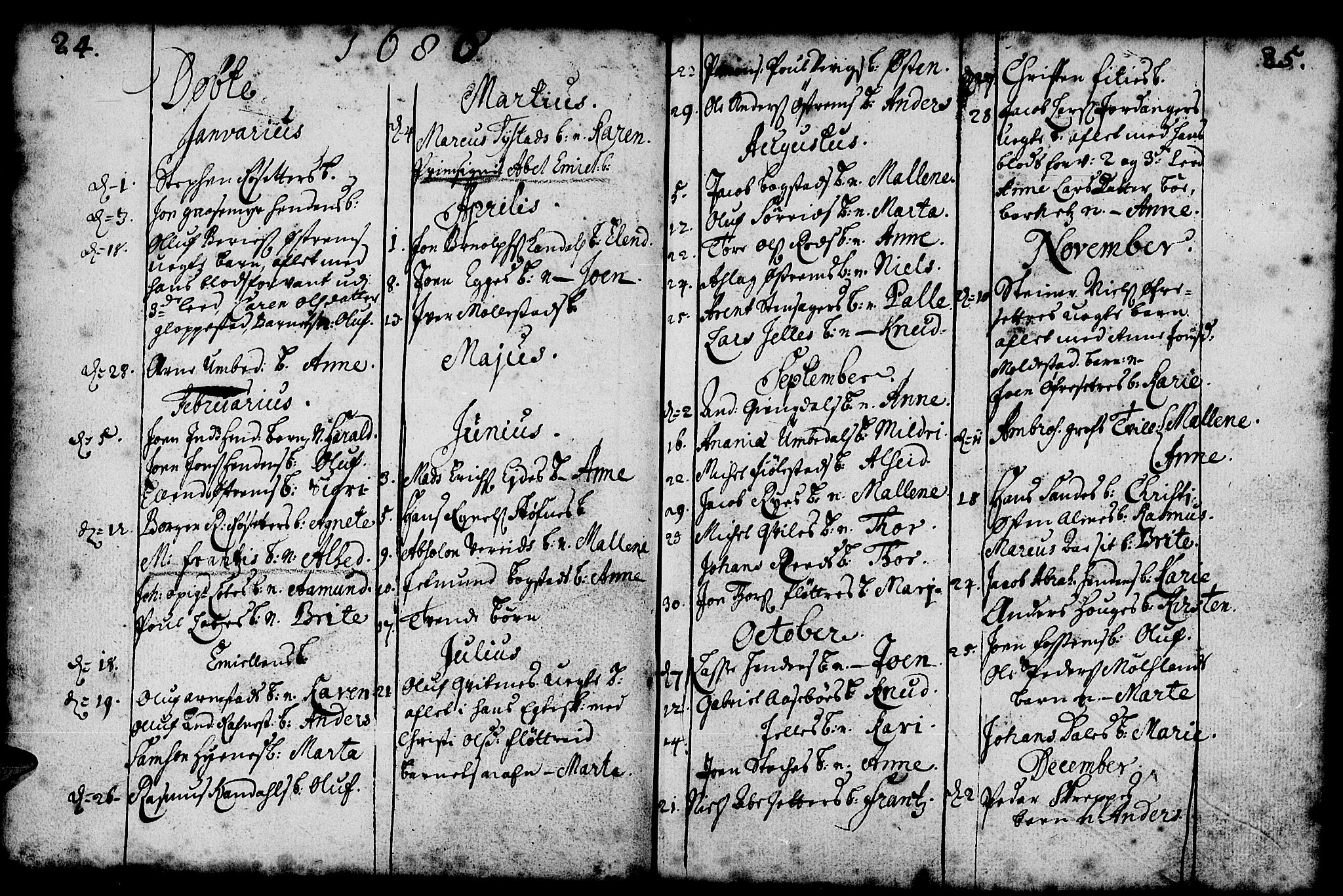 Gloppen sokneprestembete, AV/SAB-A-80101/H/Haa/Haaa/L0001: Parish register (official) no. A 1, 1686-1711, p. 24-25