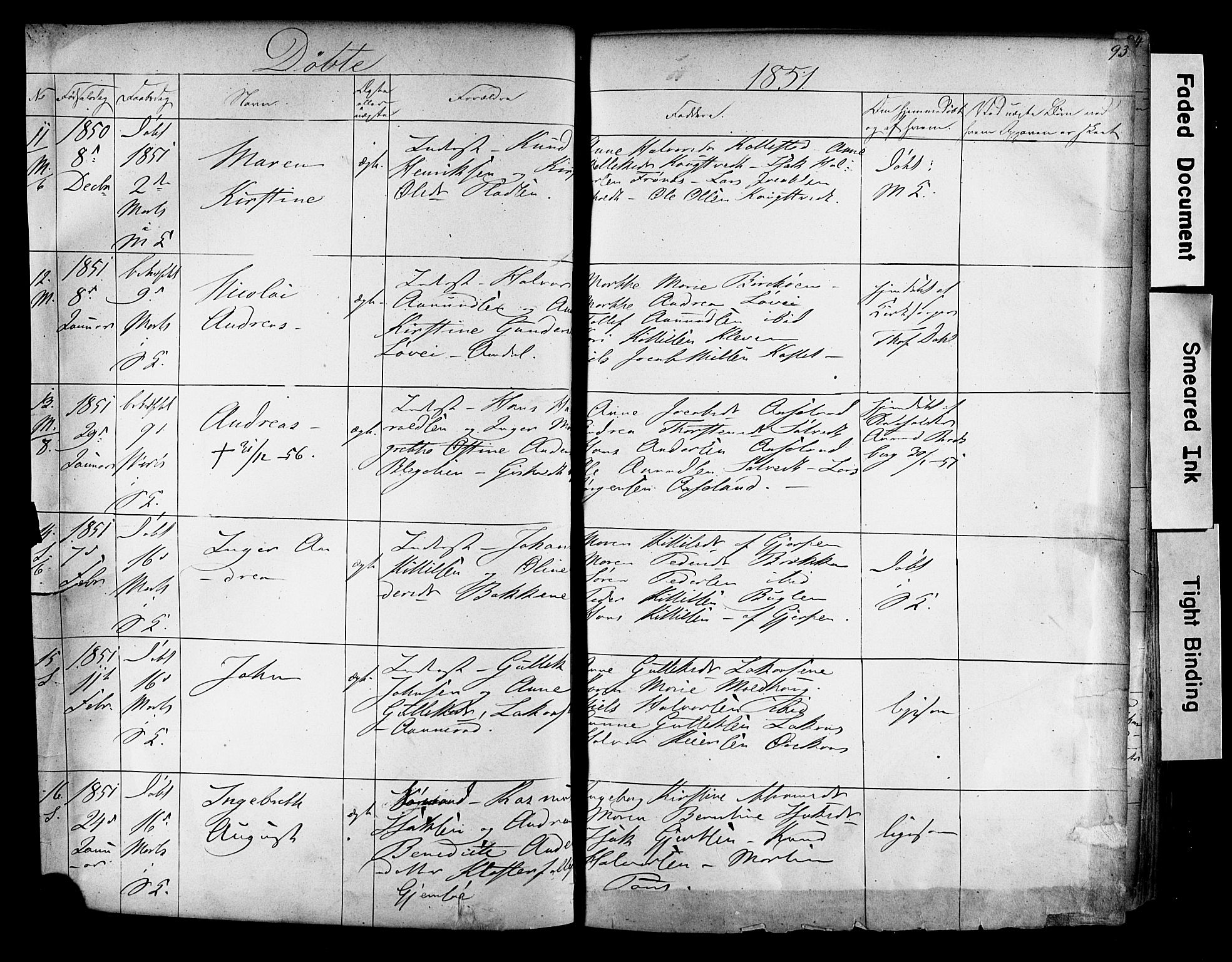 Solum kirkebøker, AV/SAKO-A-306/F/Fa/L0006: Parish register (official) no. I 6, 1844-1855, p. 93