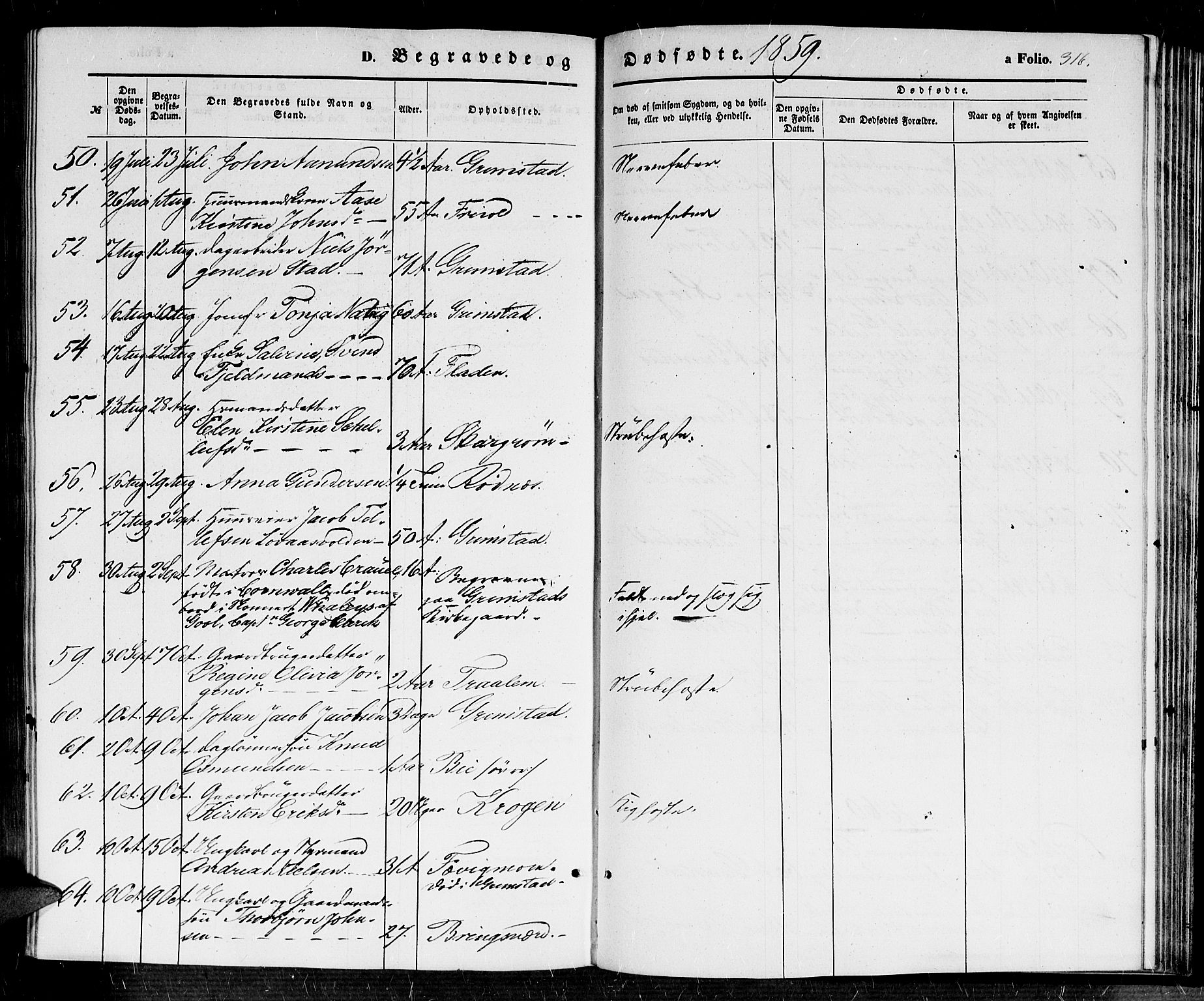 Fjære sokneprestkontor, AV/SAK-1111-0011/F/Fb/L0008: Parish register (copy) no. B 8, 1854-1867, p. 316