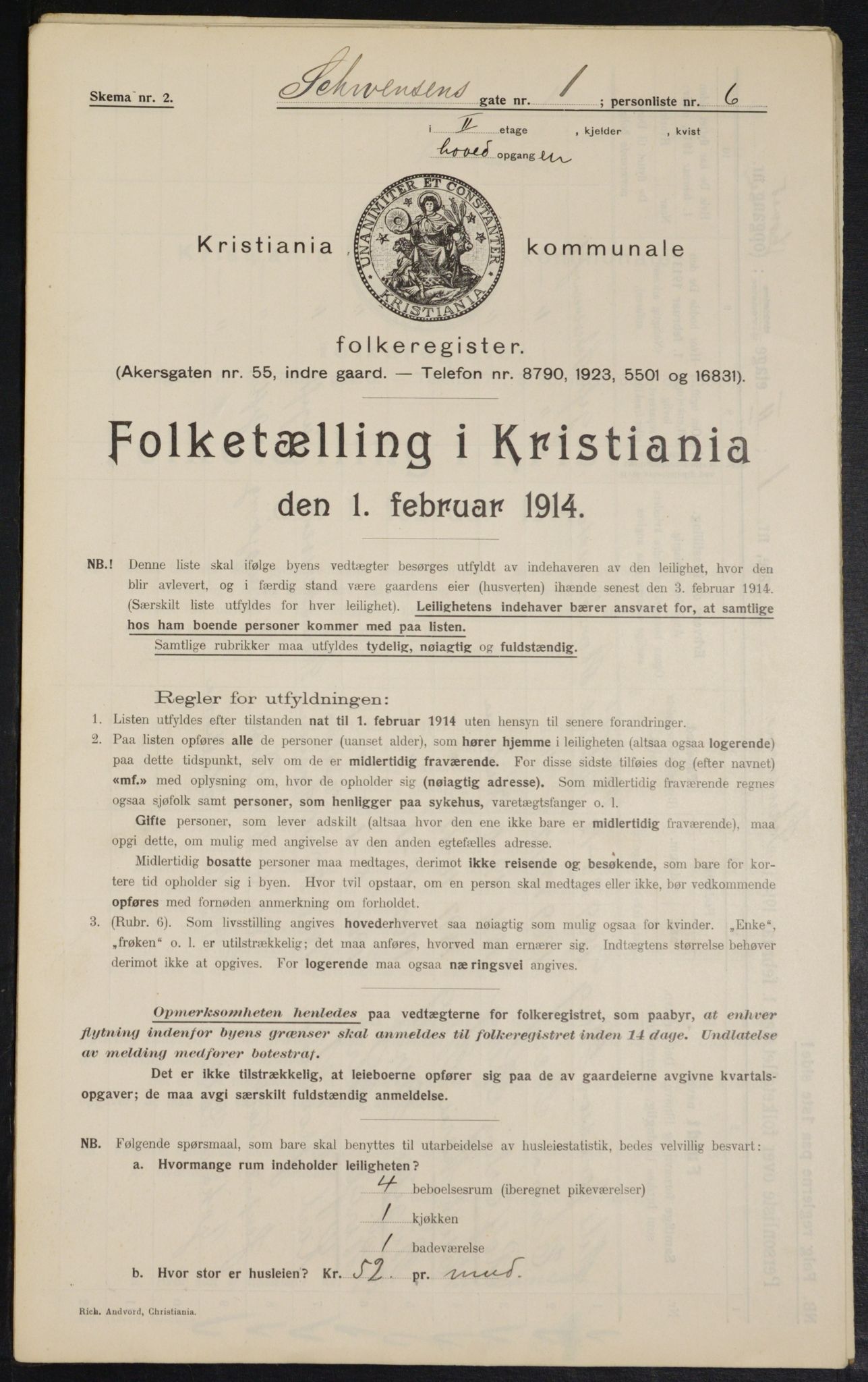 OBA, Municipal Census 1914 for Kristiania, 1914, p. 92497