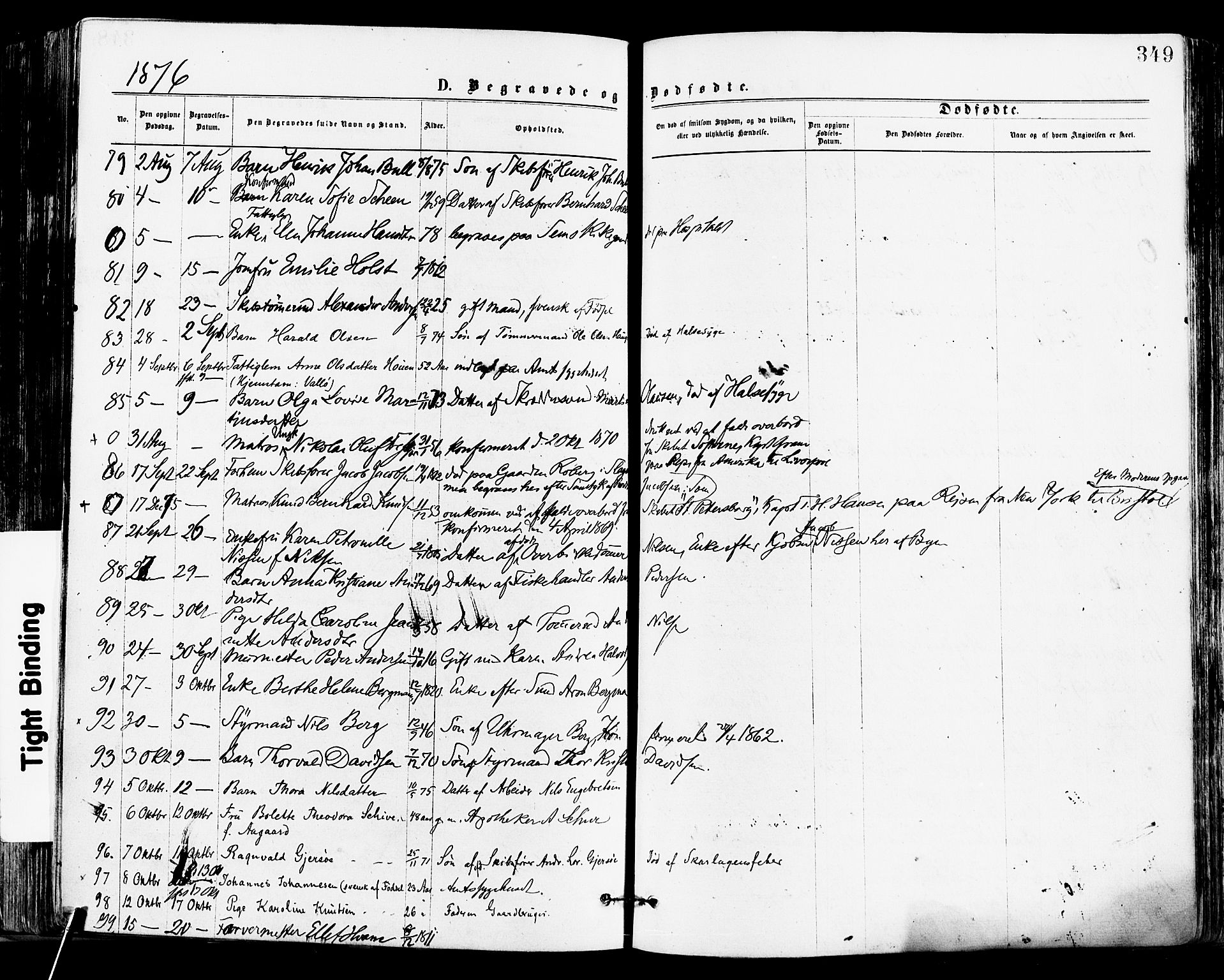 Tønsberg kirkebøker, AV/SAKO-A-330/F/Fa/L0010: Parish register (official) no. I 10, 1874-1880, p. 349