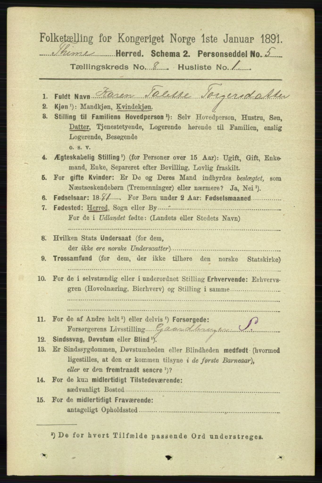 RA, 1891 census for 1121 Time, 1891, p. 2973