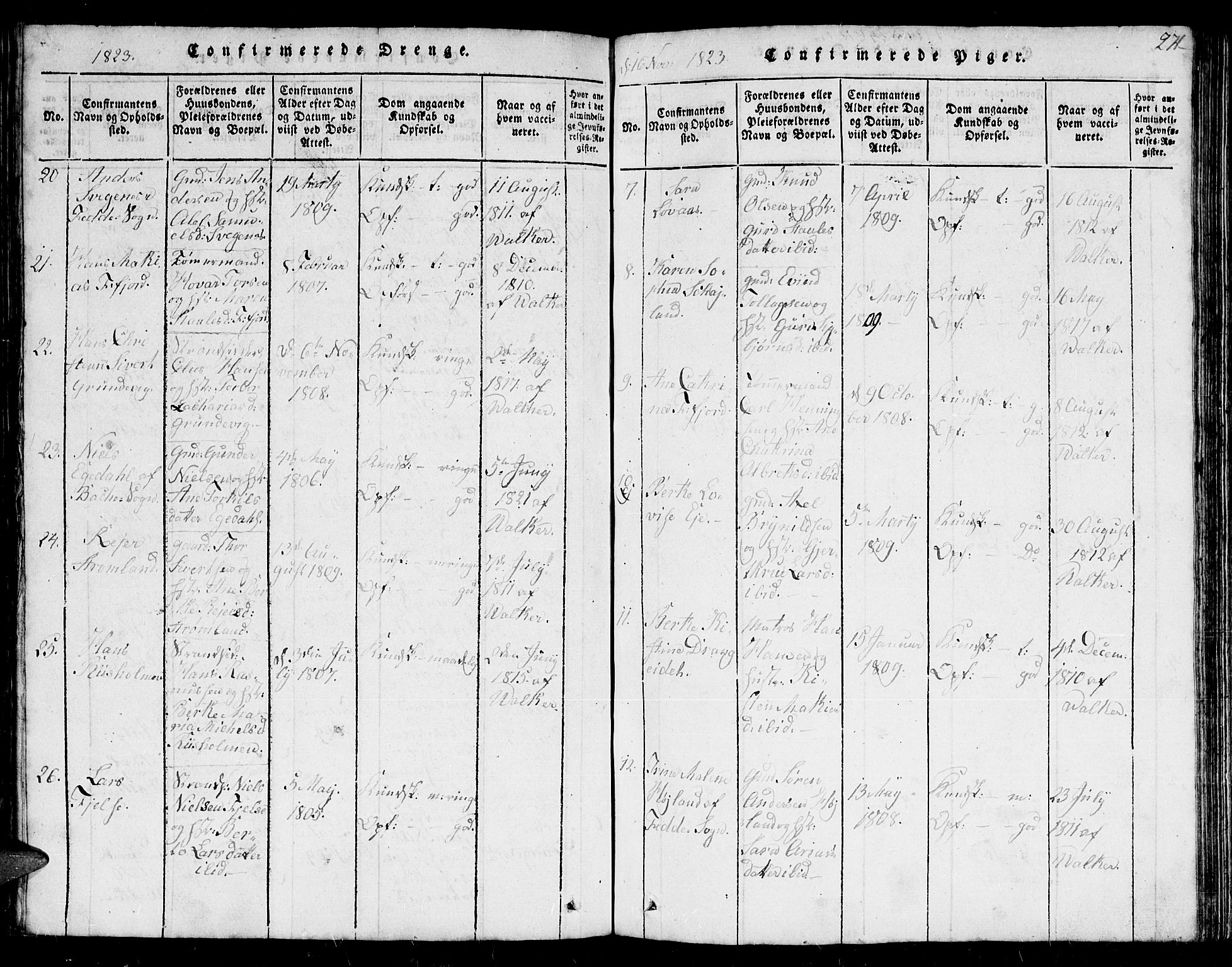 Flekkefjord sokneprestkontor, AV/SAK-1111-0012/F/Fb/Fbc/L0003: Parish register (copy) no. B 3, 1815-1826, p. 270