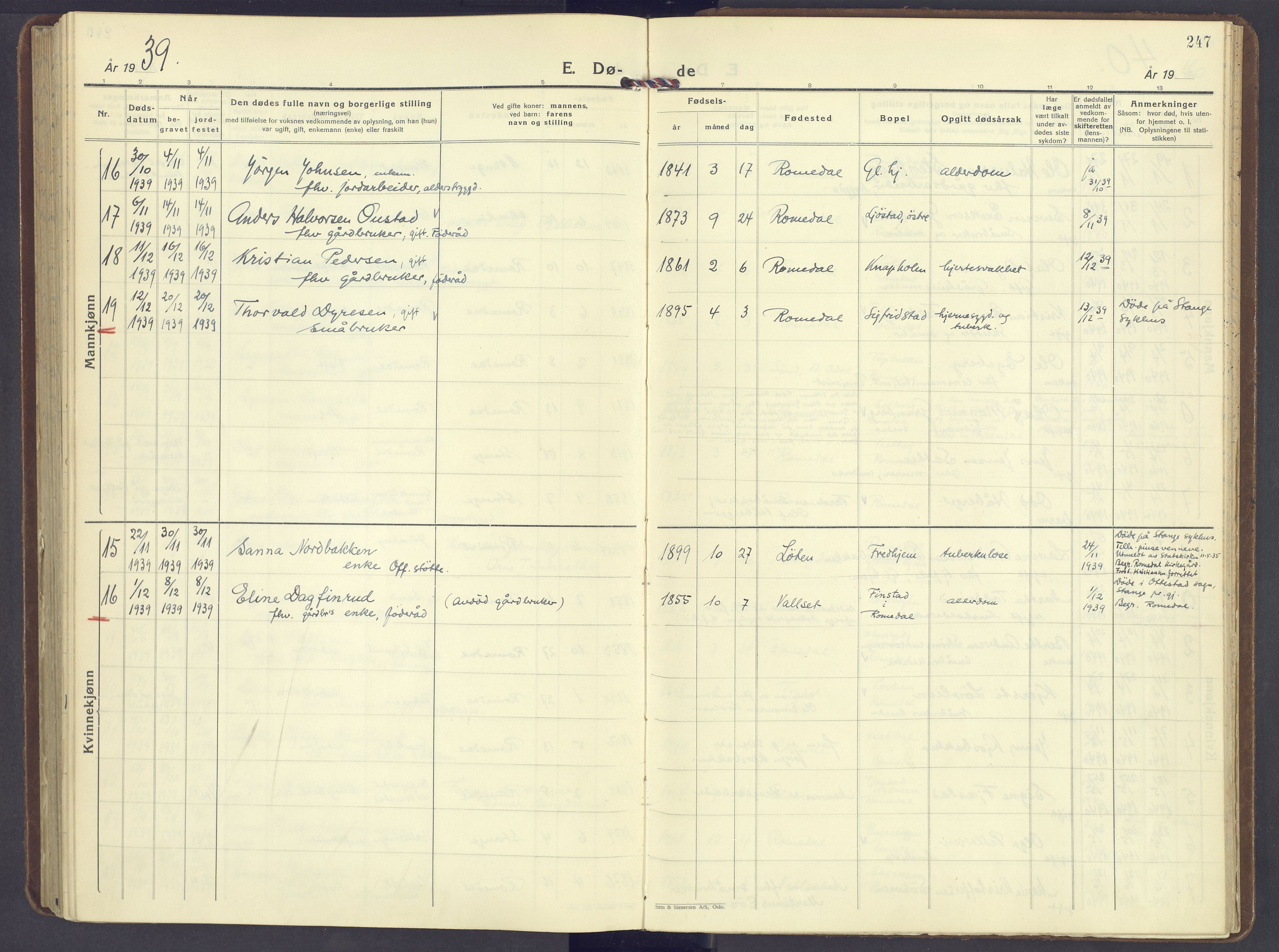 Romedal prestekontor, AV/SAH-PREST-004/K/L0014: Parish register (official) no. 14, 1936-1949, p. 247