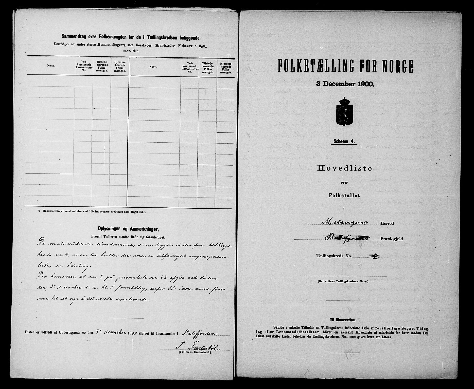 SATØ, 1900 census for Malangen, 1900, p. 12