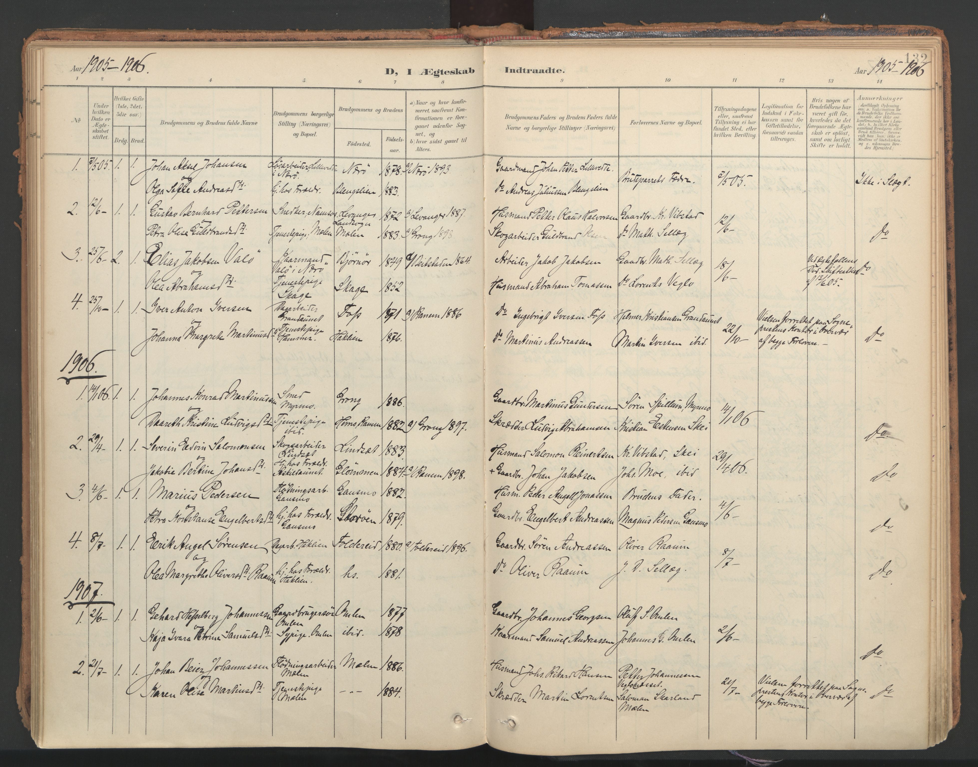 Ministerialprotokoller, klokkerbøker og fødselsregistre - Nord-Trøndelag, SAT/A-1458/766/L0564: Parish register (official) no. 767A02, 1900-1932, p. 132