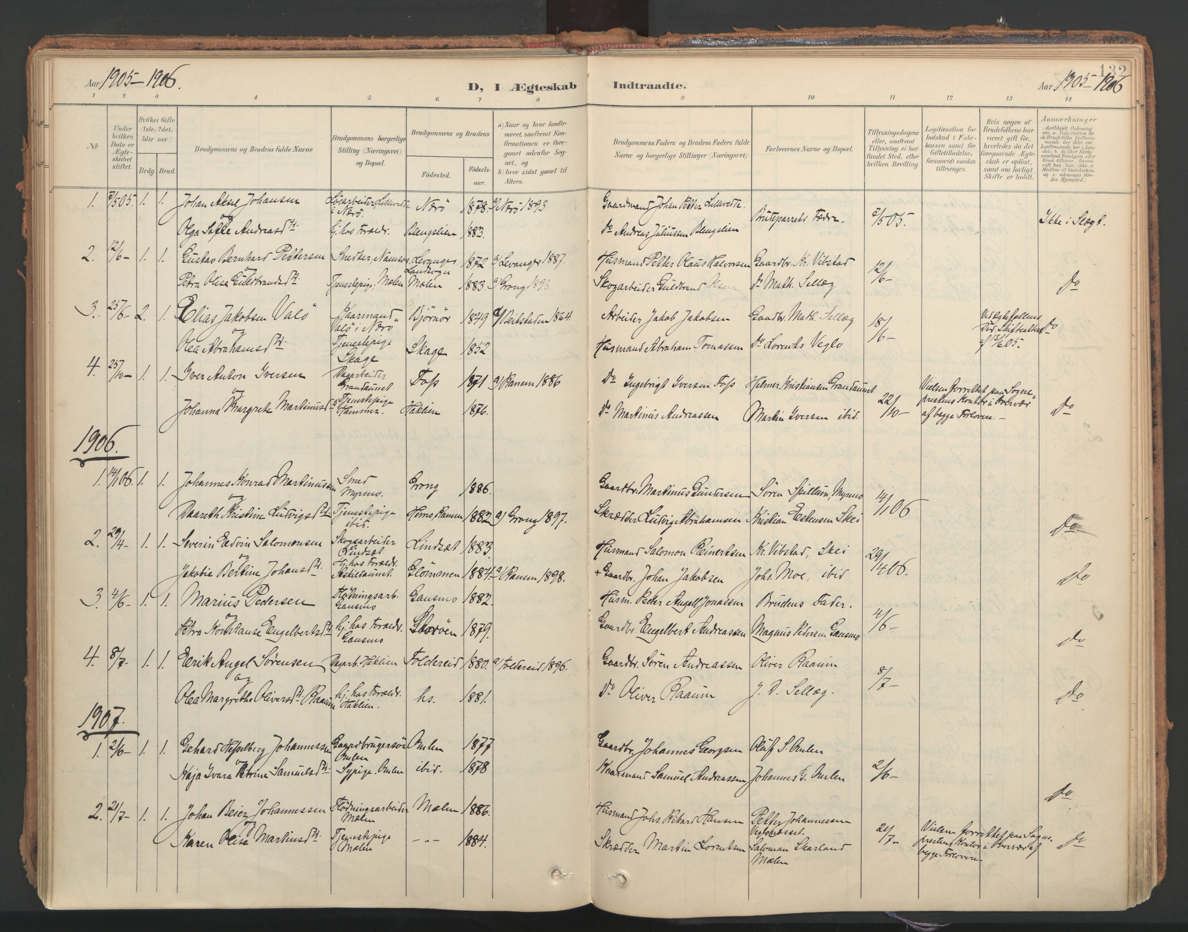Ministerialprotokoller, klokkerbøker og fødselsregistre - Nord-Trøndelag, AV/SAT-A-1458/766/L0564: Parish register (official) no. 767A02, 1900-1932, p. 132