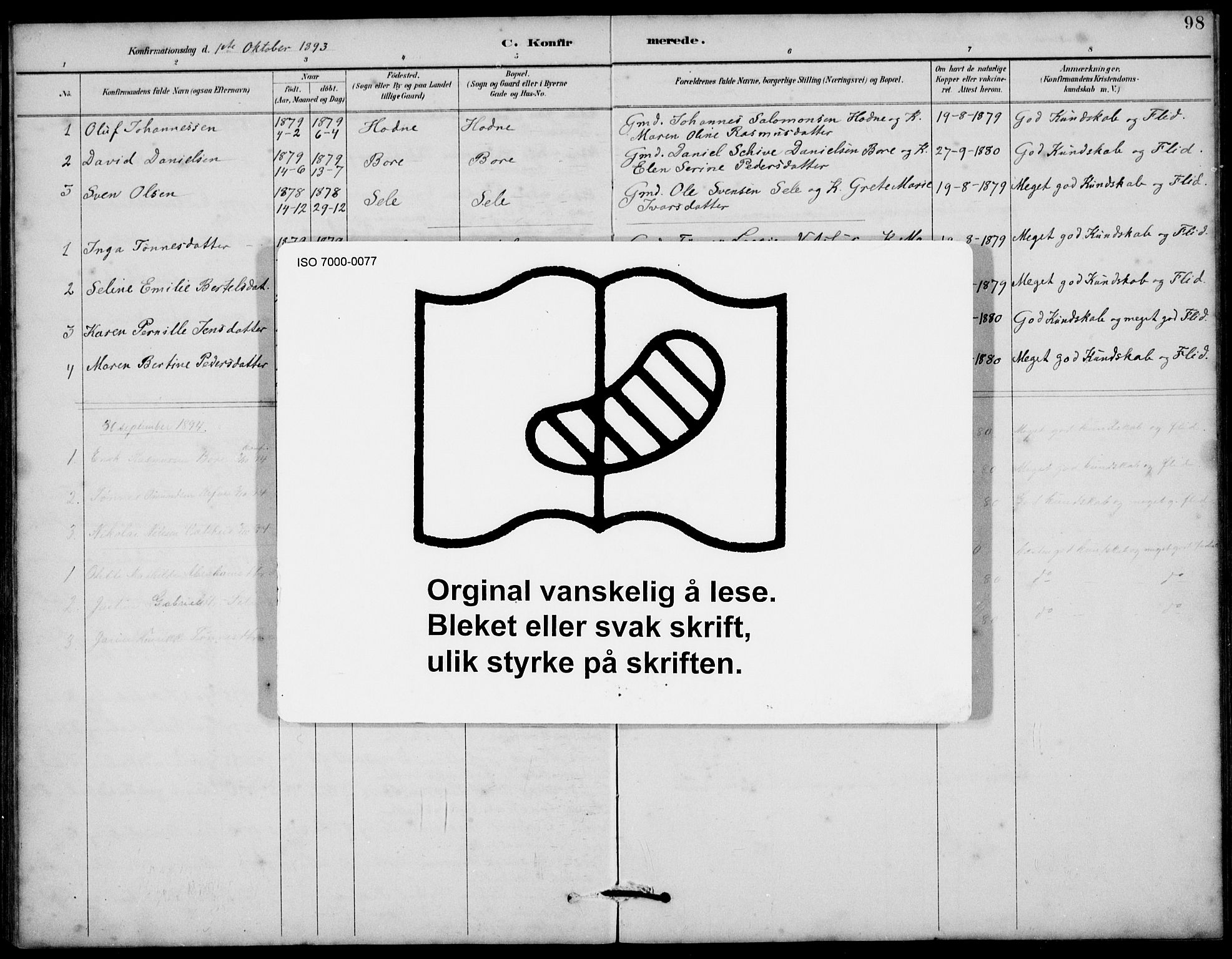 Klepp sokneprestkontor, AV/SAST-A-101803/001/3/30BB/L0006: Parish register (copy) no. B 6, 1889-1936, p. 98