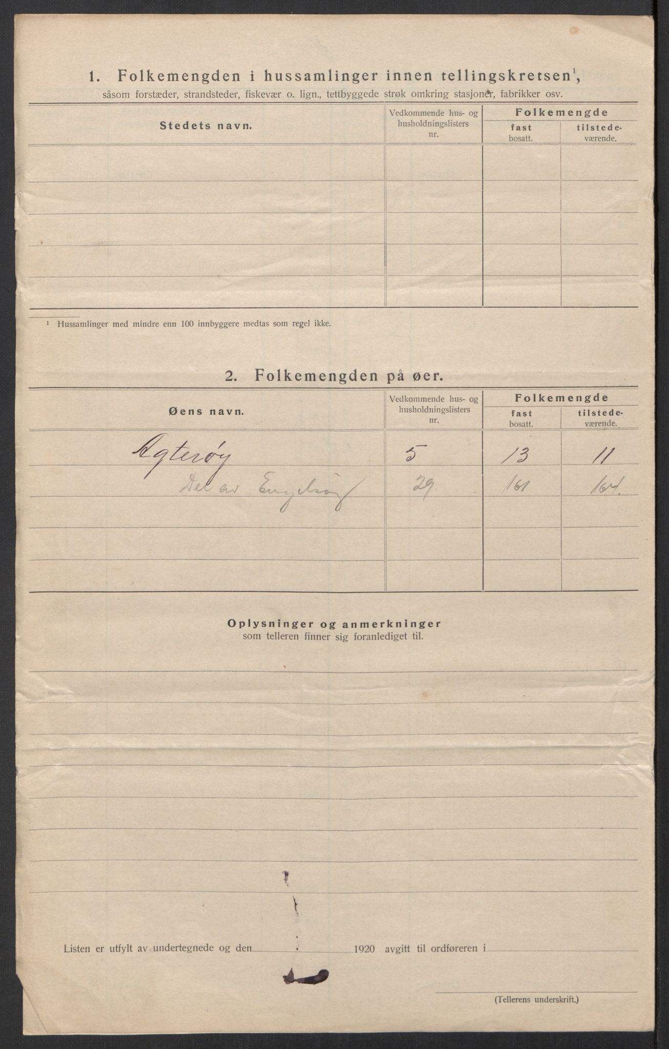 SAT, 1920 census for Steigen, 1920, p. 39