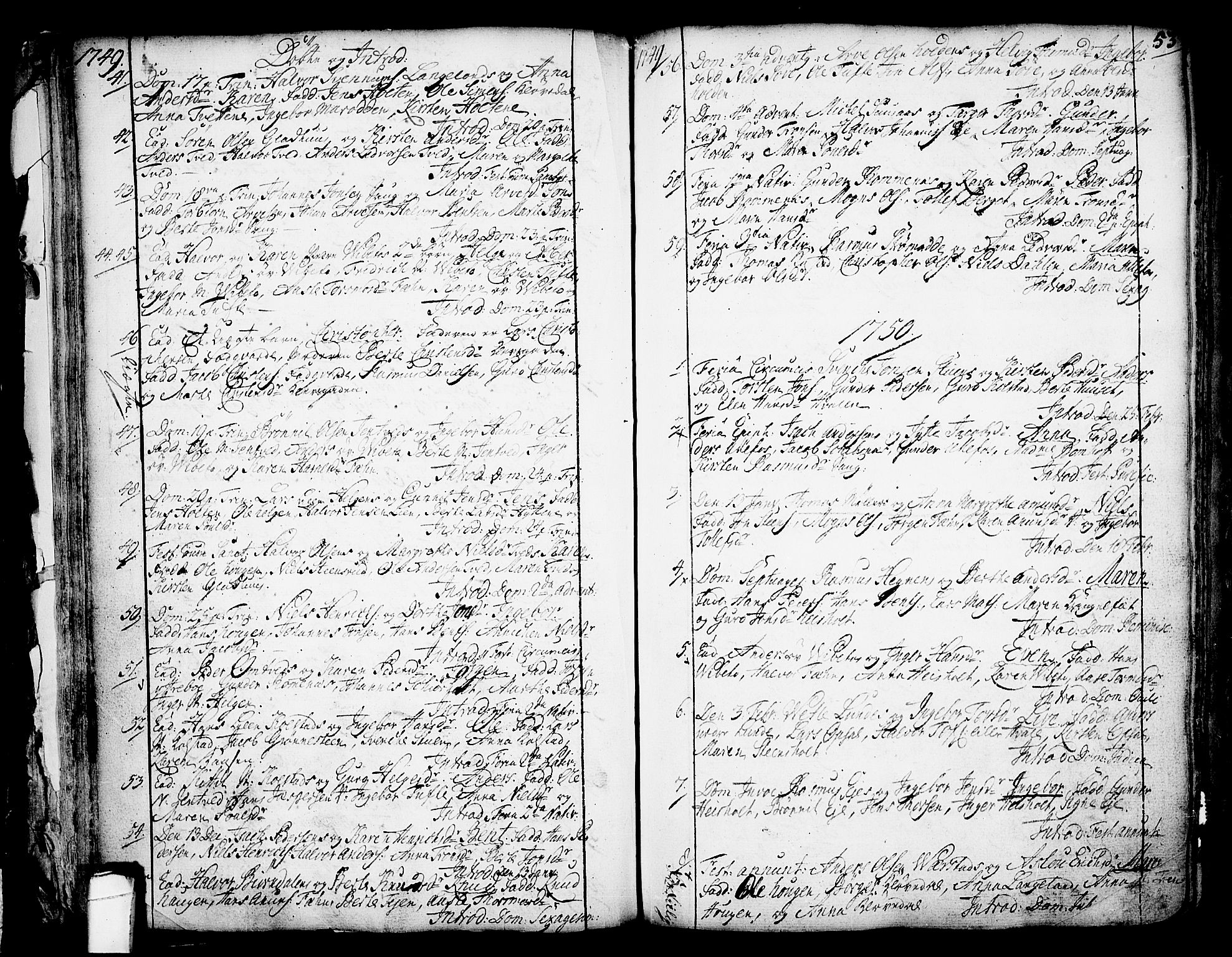 Holla kirkebøker, SAKO/A-272/F/Fa/L0001: Parish register (official) no. 1, 1717-1779, p. 53