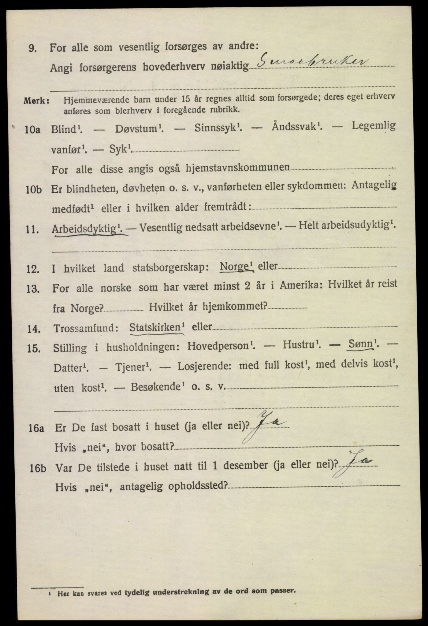 SAH, 1920 census for Sør-Fron, 1920, p. 6088