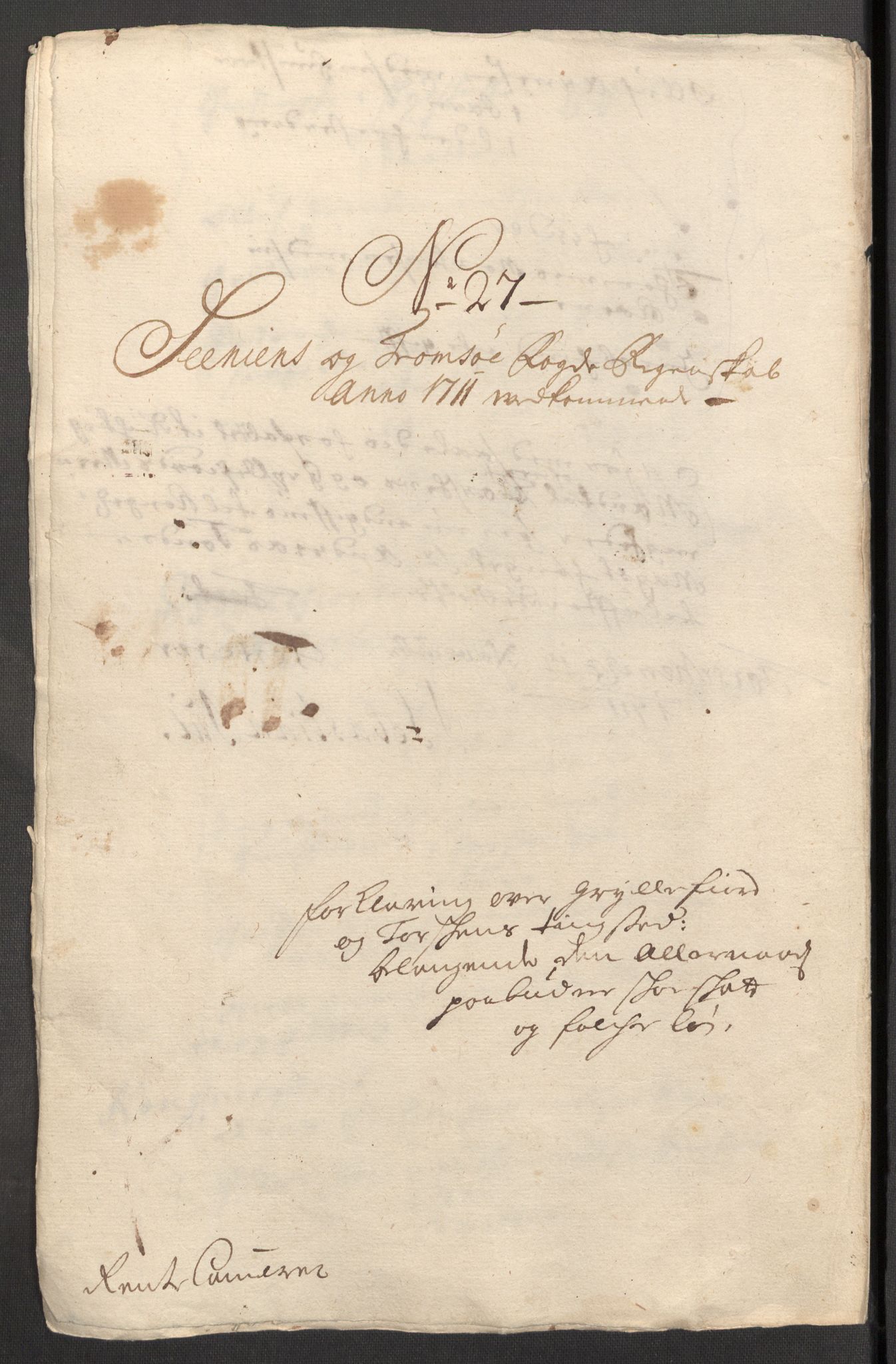Rentekammeret inntil 1814, Reviderte regnskaper, Fogderegnskap, RA/EA-4092/R68/L4758: Fogderegnskap Senja og Troms, 1711-1712, p. 192