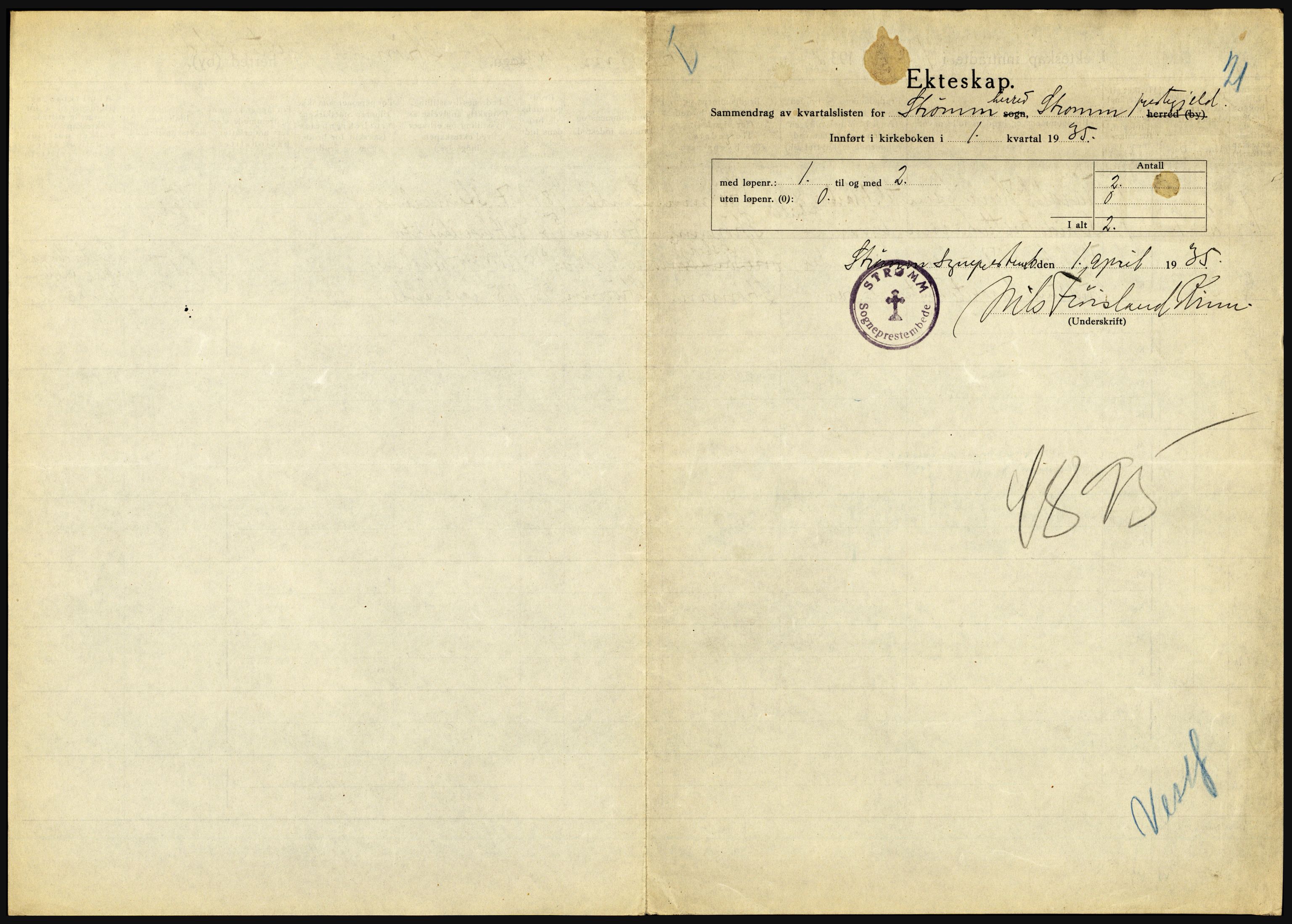 Statistisk sentralbyrå, Sosiodemografiske emner, Befolkning, RA/S-2228/D/Df/Dfd/Dfde/L0016: Vestfold, 1935, p. 3