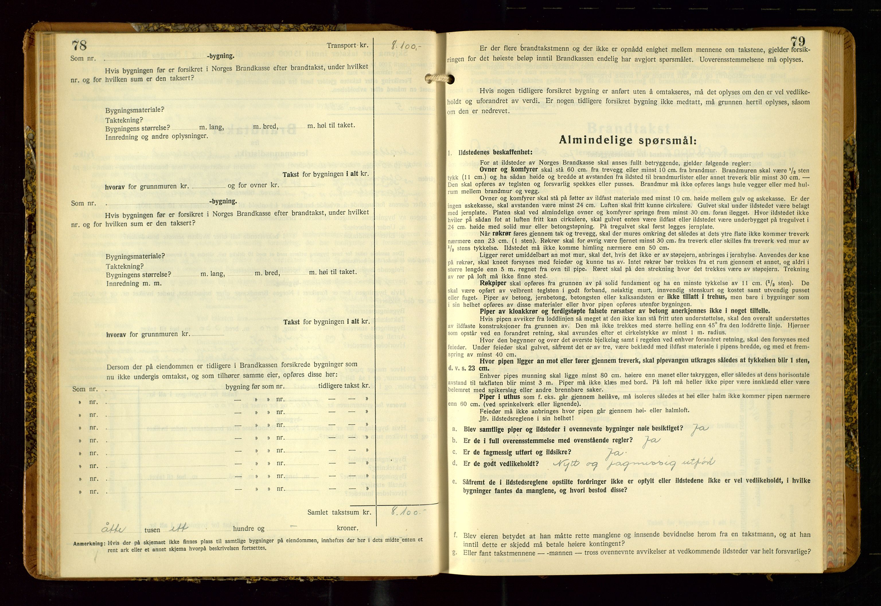 Avaldsnes lensmannskontor, SAST/A-100286/Gob/L0002: "Branntakstprotokoll for Avaldsnes lensmannsdistrikt Rogaland fylke", 1940-1950, p. 78-79