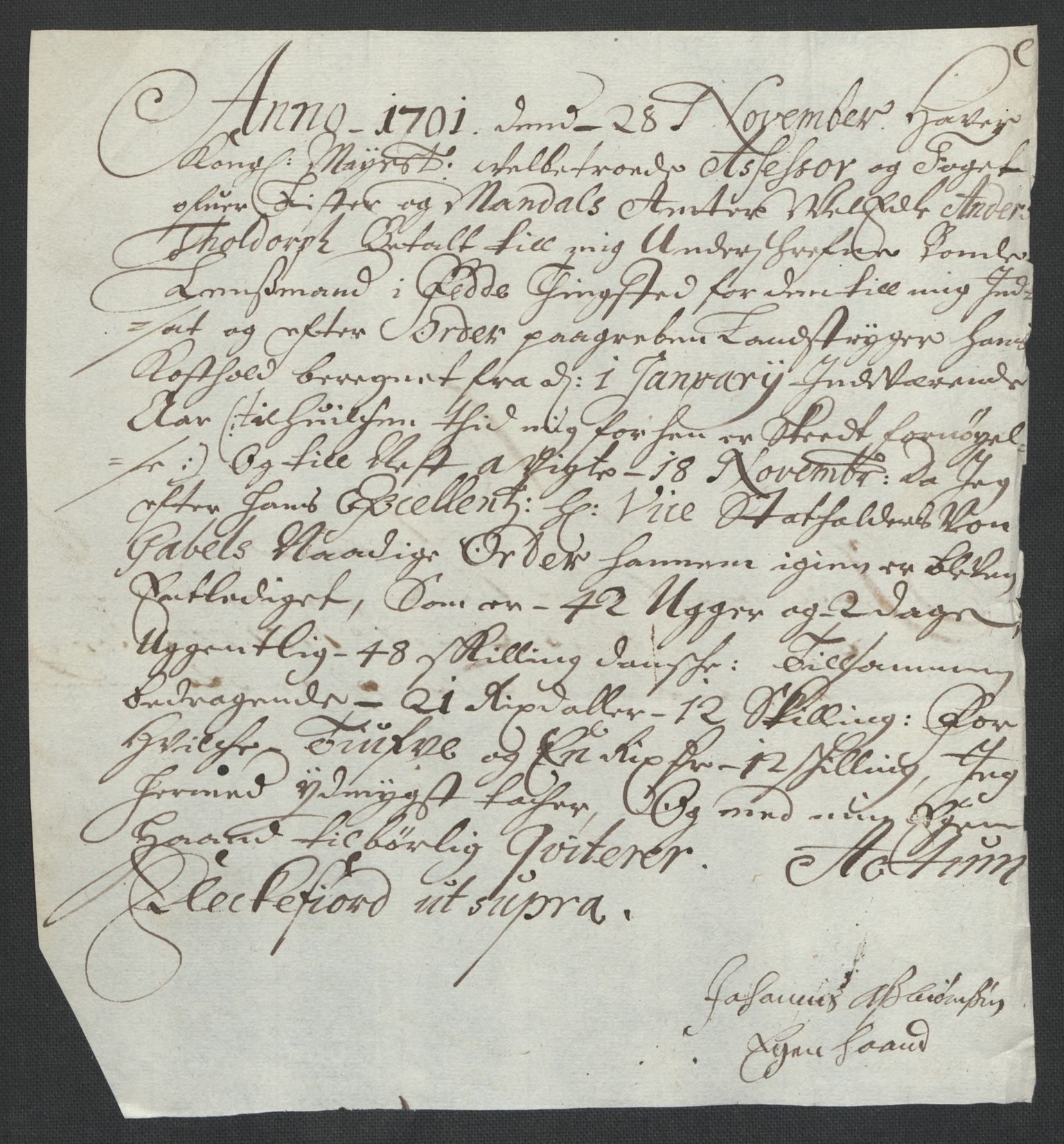 Rentekammeret inntil 1814, Reviderte regnskaper, Fogderegnskap, AV/RA-EA-4092/R43/L2549: Fogderegnskap Lista og Mandal, 1701-1702, p. 164