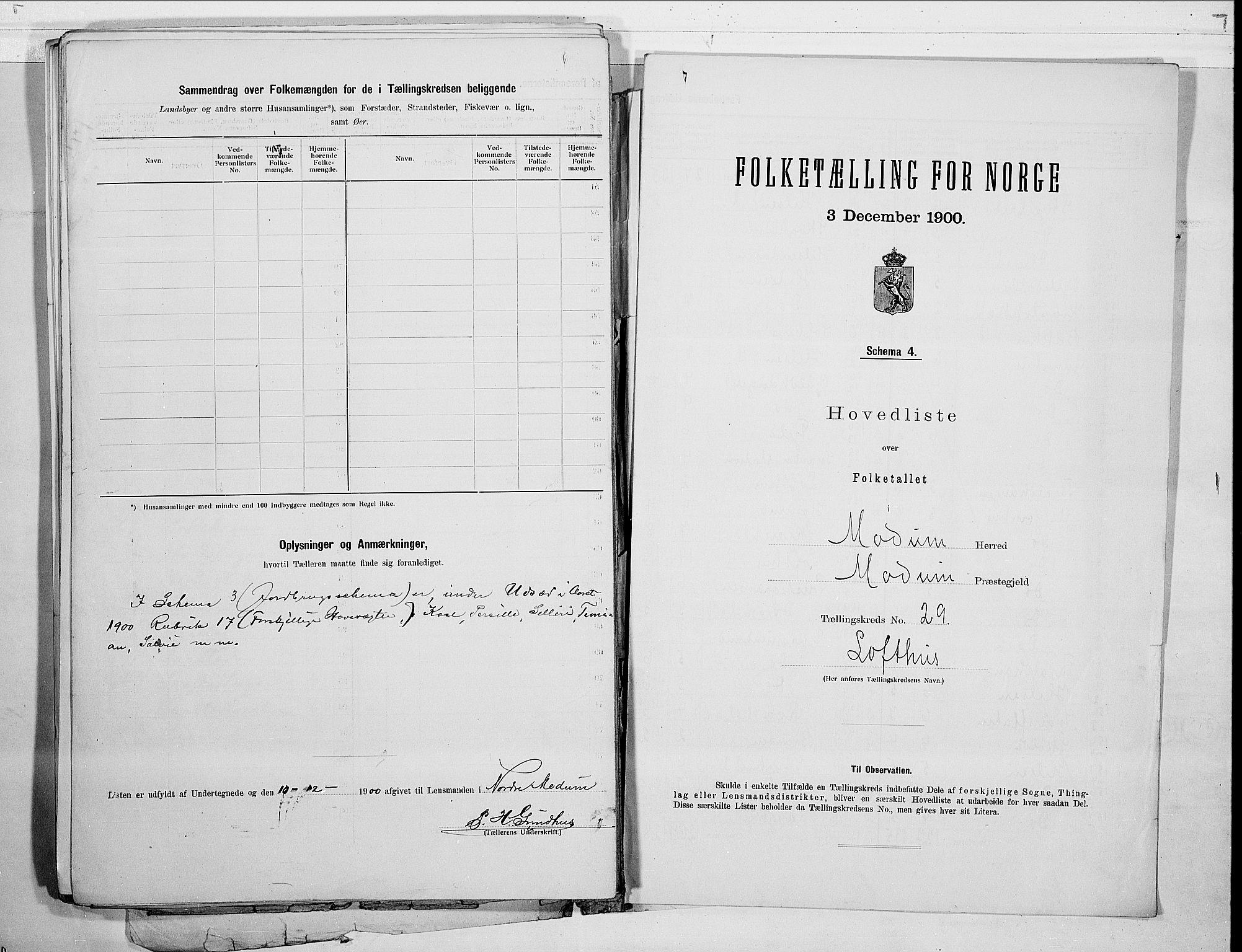 RA, 1900 census for Modum, 1900, p. 66