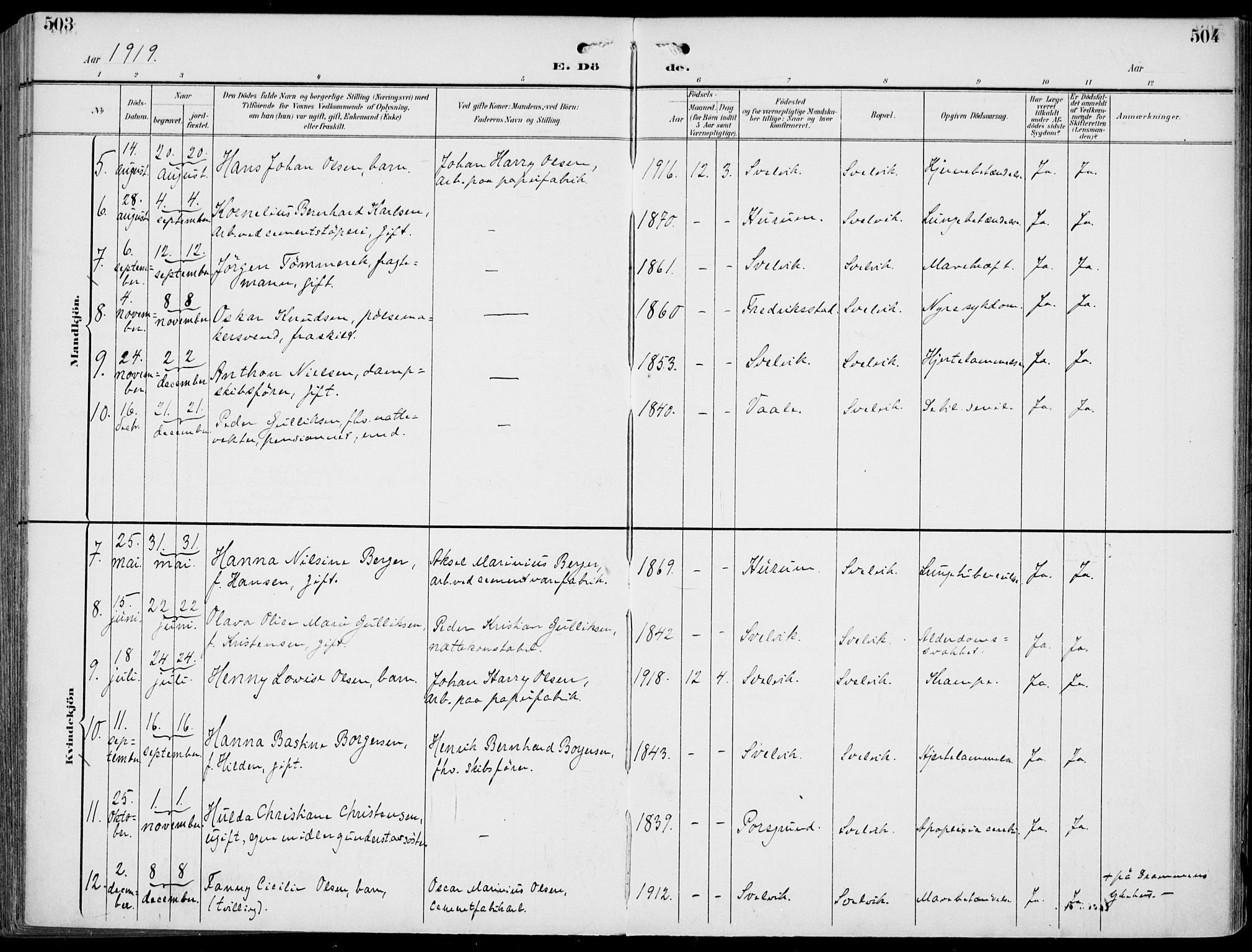 Strømm kirkebøker, AV/SAKO-A-322/F/Fb/L0002: Parish register (official) no. II 2, 1900-1919, p. 503-504