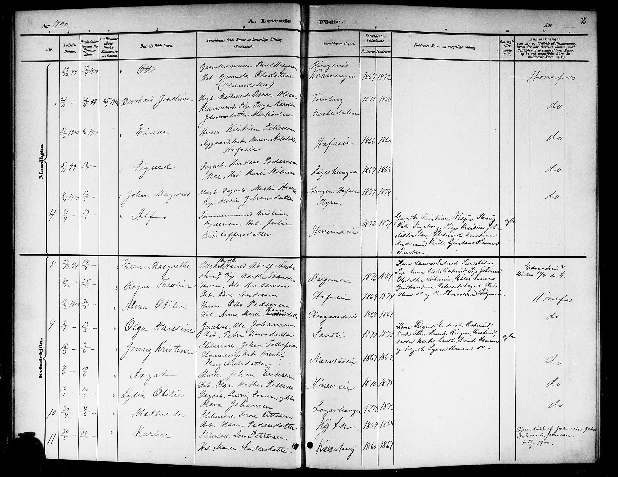 Norderhov kirkebøker, AV/SAKO-A-237/G/Gb/L0002: Parish register (copy) no. II 2, 1891-1921, p. 2