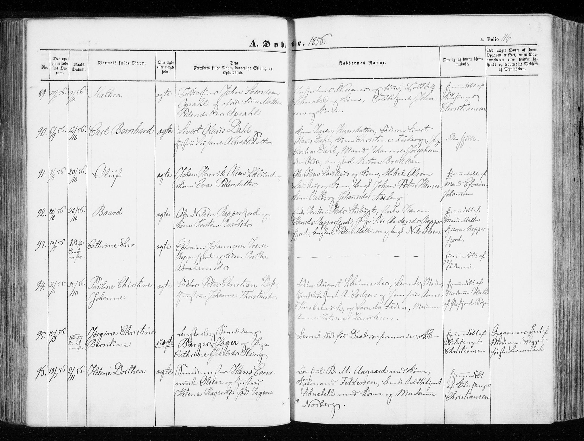 Hammerfest sokneprestkontor, SATØ/S-1347/H/Ha/L0004.kirke: Parish register (official) no. 4, 1843-1856, p. 116