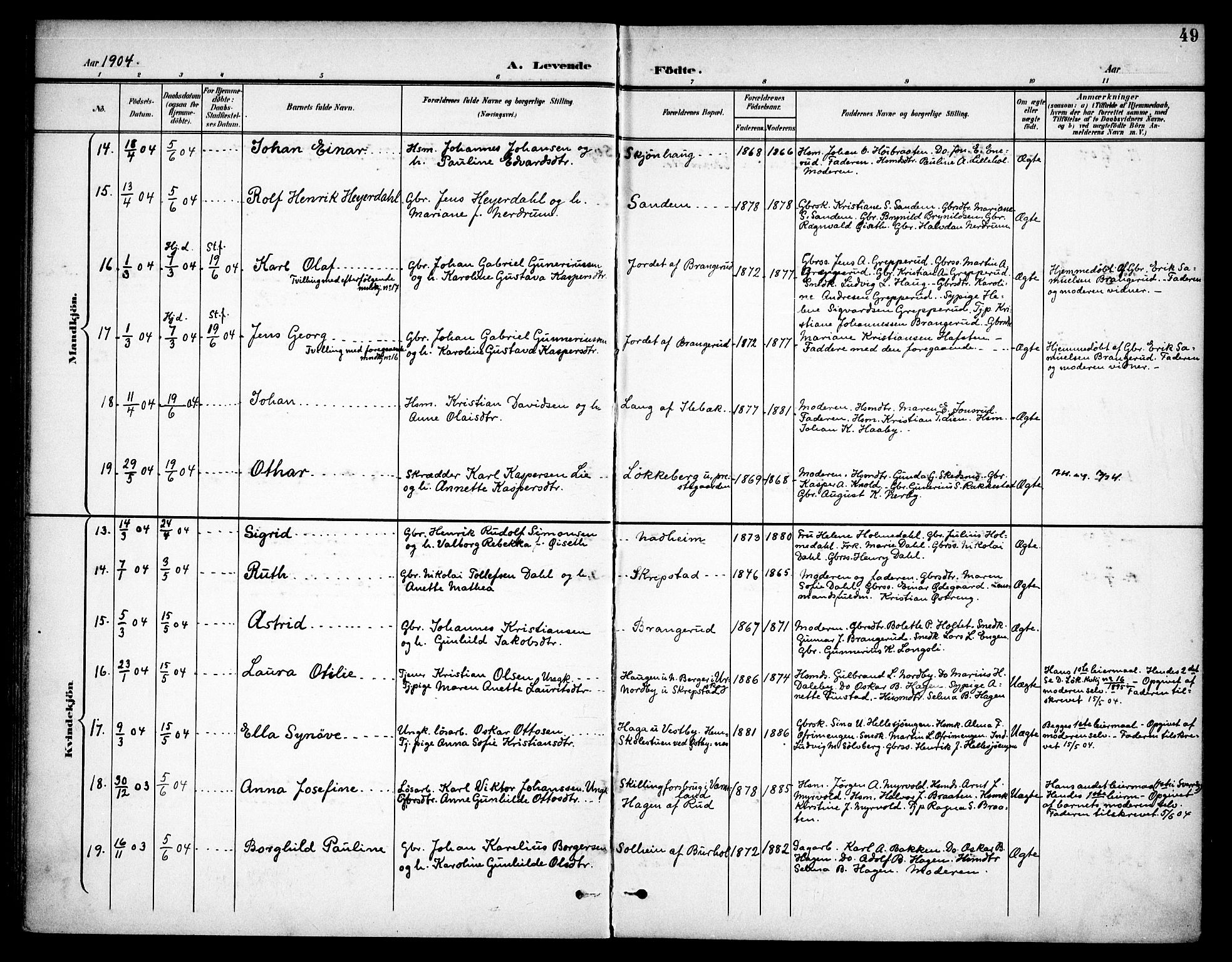 Høland prestekontor Kirkebøker, AV/SAO-A-10346a/F/Fa/L0015: Parish register (official) no. I 15, 1897-1912, p. 49