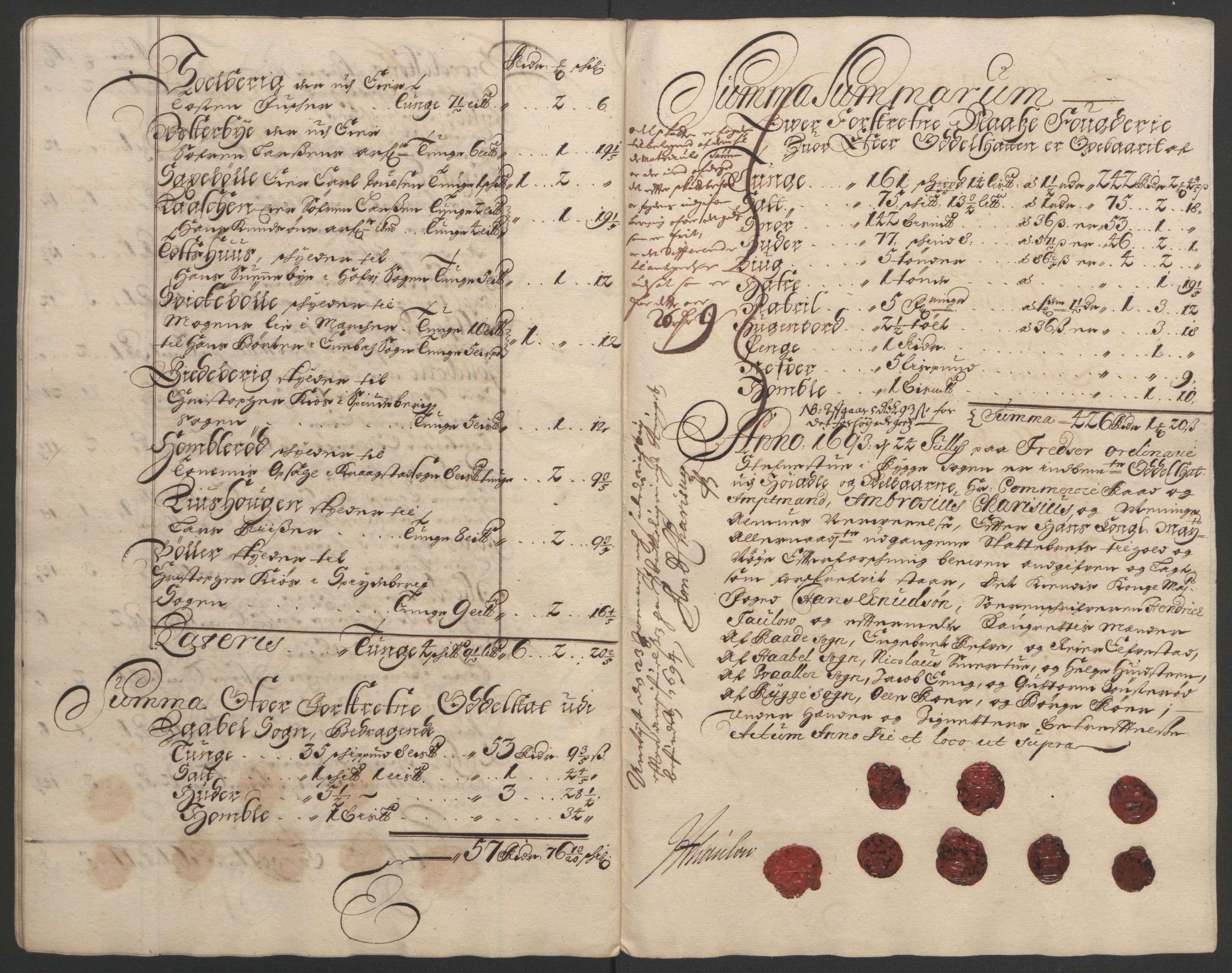 Rentekammeret inntil 1814, Reviderte regnskaper, Fogderegnskap, AV/RA-EA-4092/R02/L0108: Fogderegnskap Moss og Verne kloster, 1692-1693, p. 309