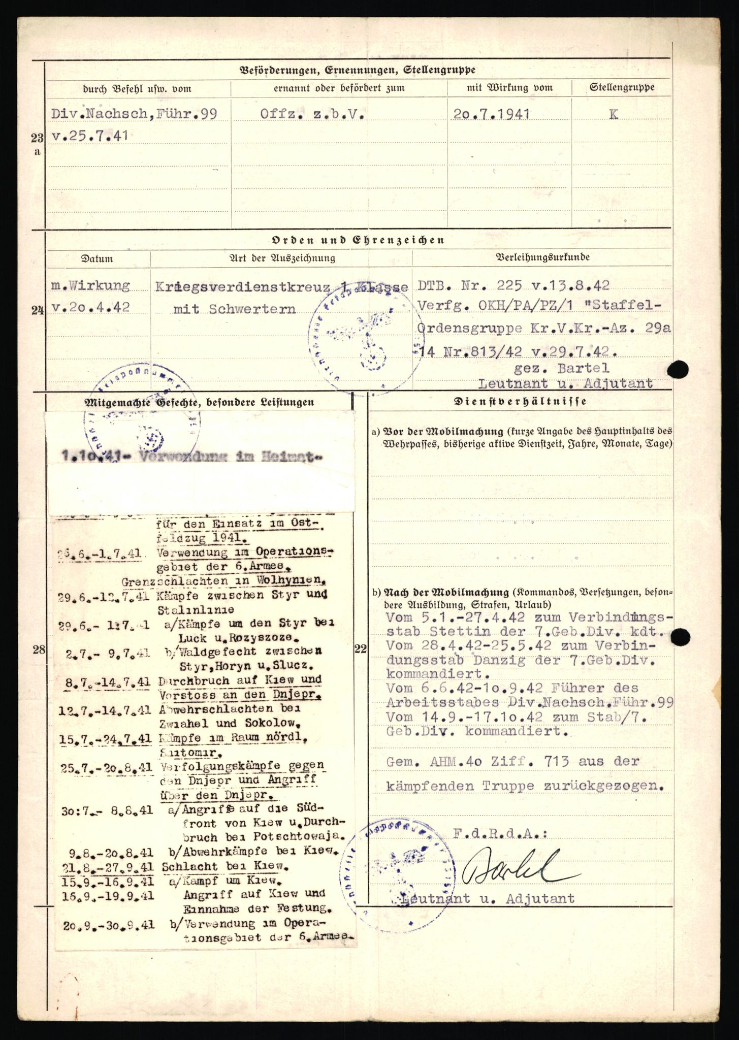 Forsvarets Overkommando. 2 kontor. Arkiv 11.4. Spredte tyske arkivsaker, AV/RA-RAFA-7031/D/Dar/Dara/L0018: Personalbøker, 1940-1945, p. 636