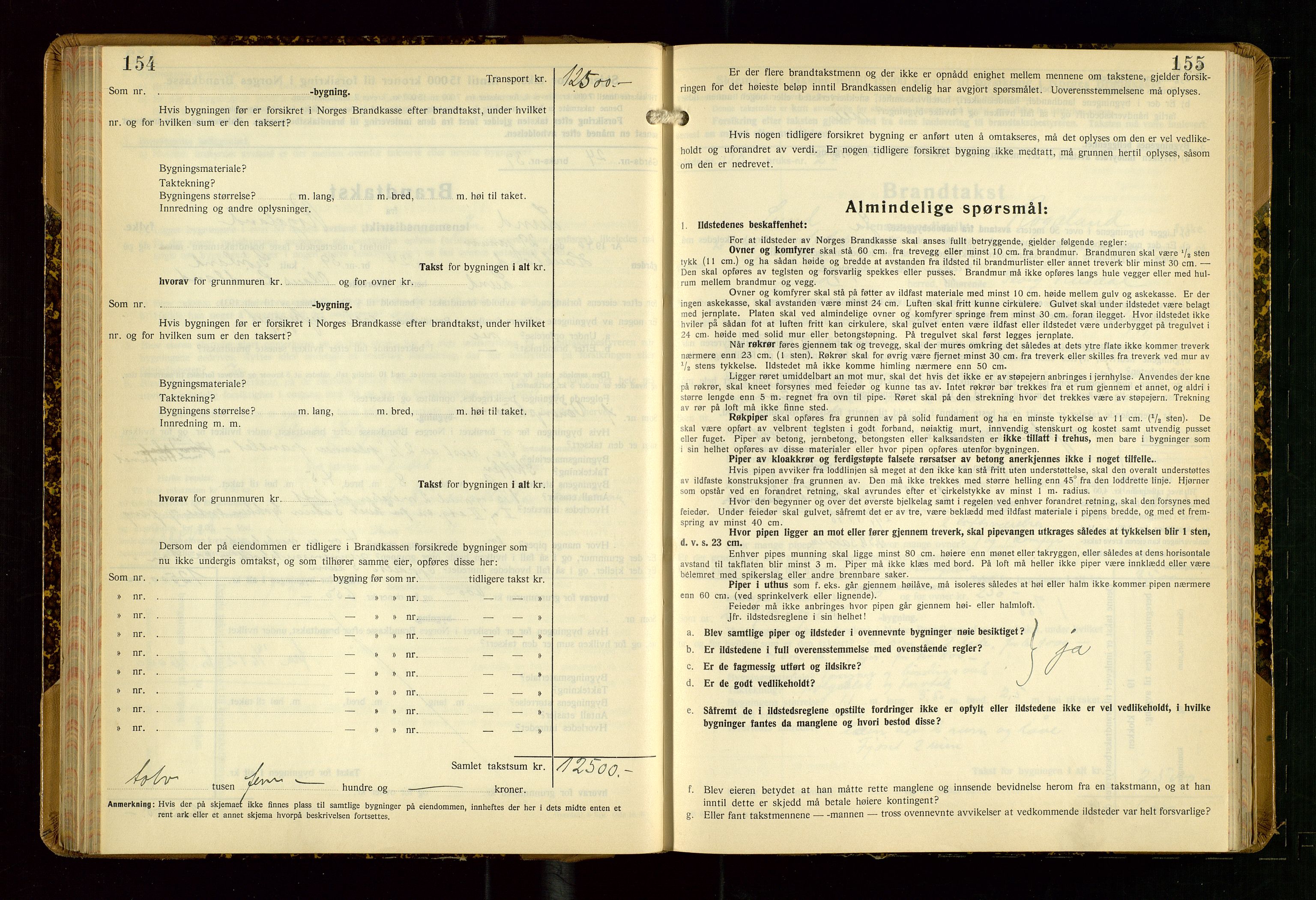 Lund lensmannskontor, AV/SAST-A-100303/Gob/L0006: "Brandtakstprotokoll", 1938-1951, p. 154-155