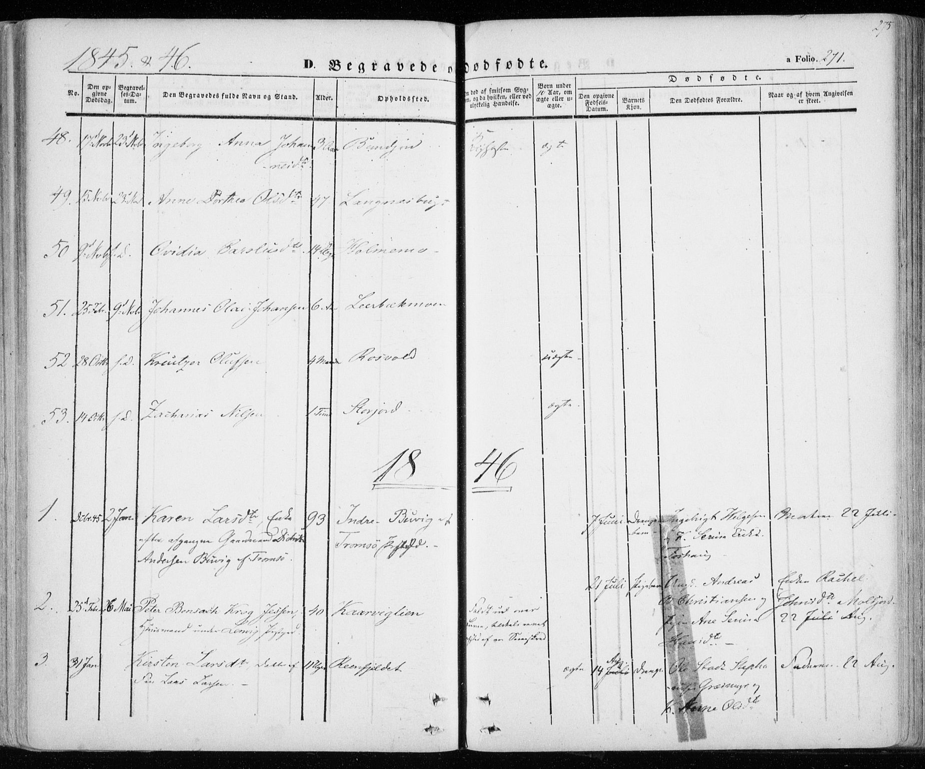 Lenvik sokneprestembete, SATØ/S-1310/H/Ha/Haa/L0006kirke: Parish register (official) no. 6, 1845-1854, p. 275