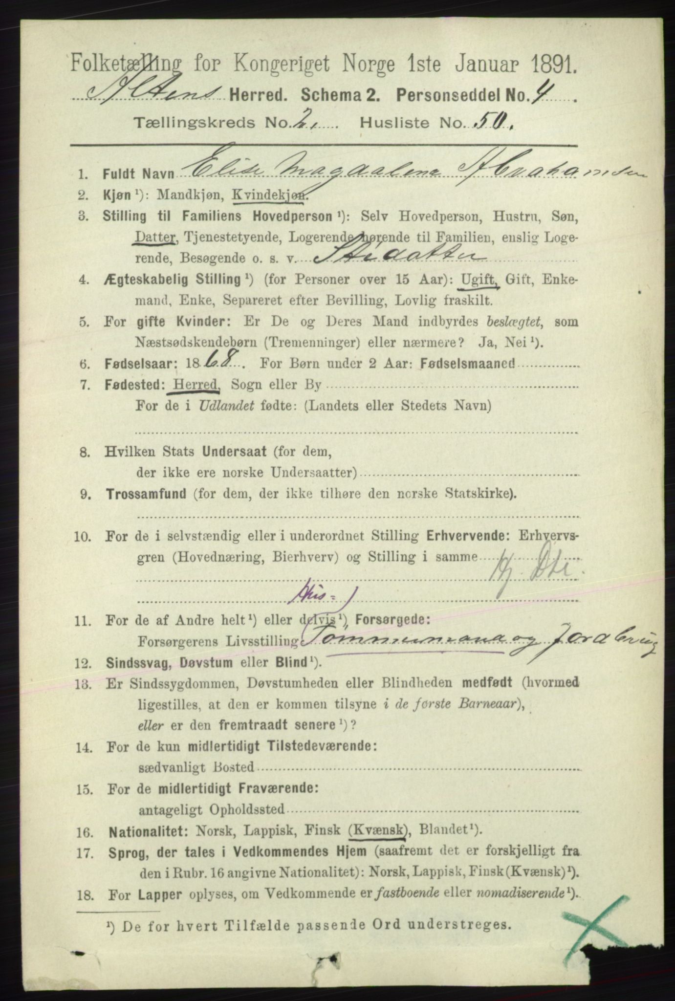 RA, 1891 census for 2012 Alta, 1891, p. 761