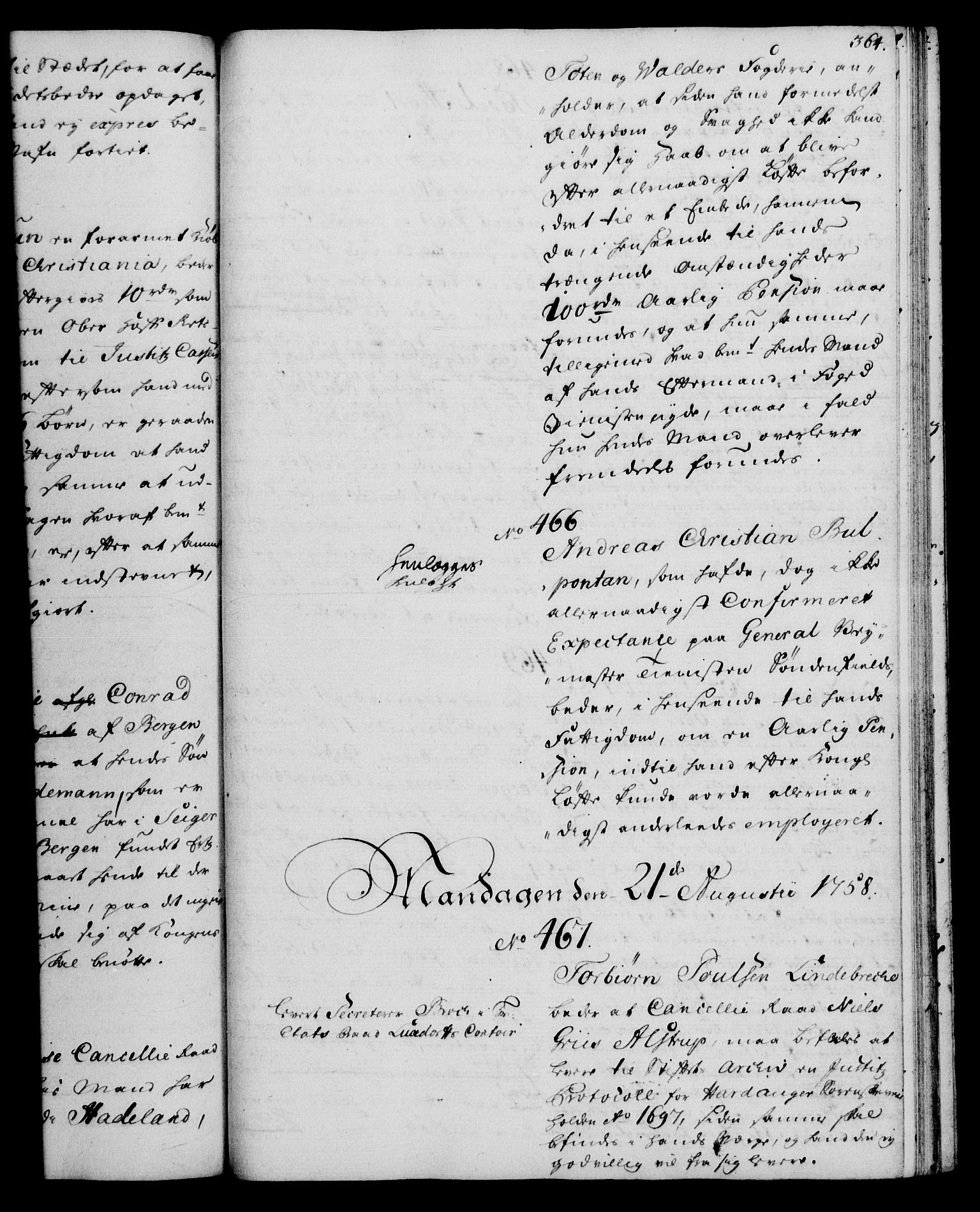Rentekammeret, Kammerkanselliet, RA/EA-3111/G/Gh/Gha/L0034: Norsk ekstraktmemorialprotokoll (merket RK 53.79), 1756-1759, p. 364