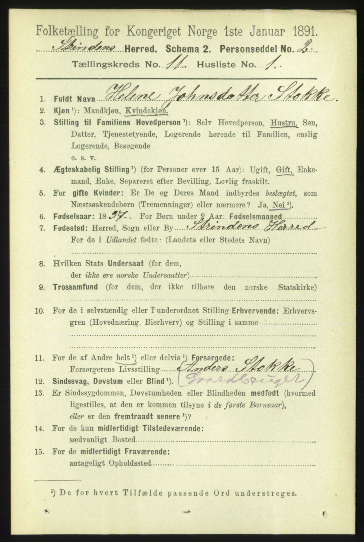 RA, 1891 census for 1660 Strinda, 1891, p. 9201