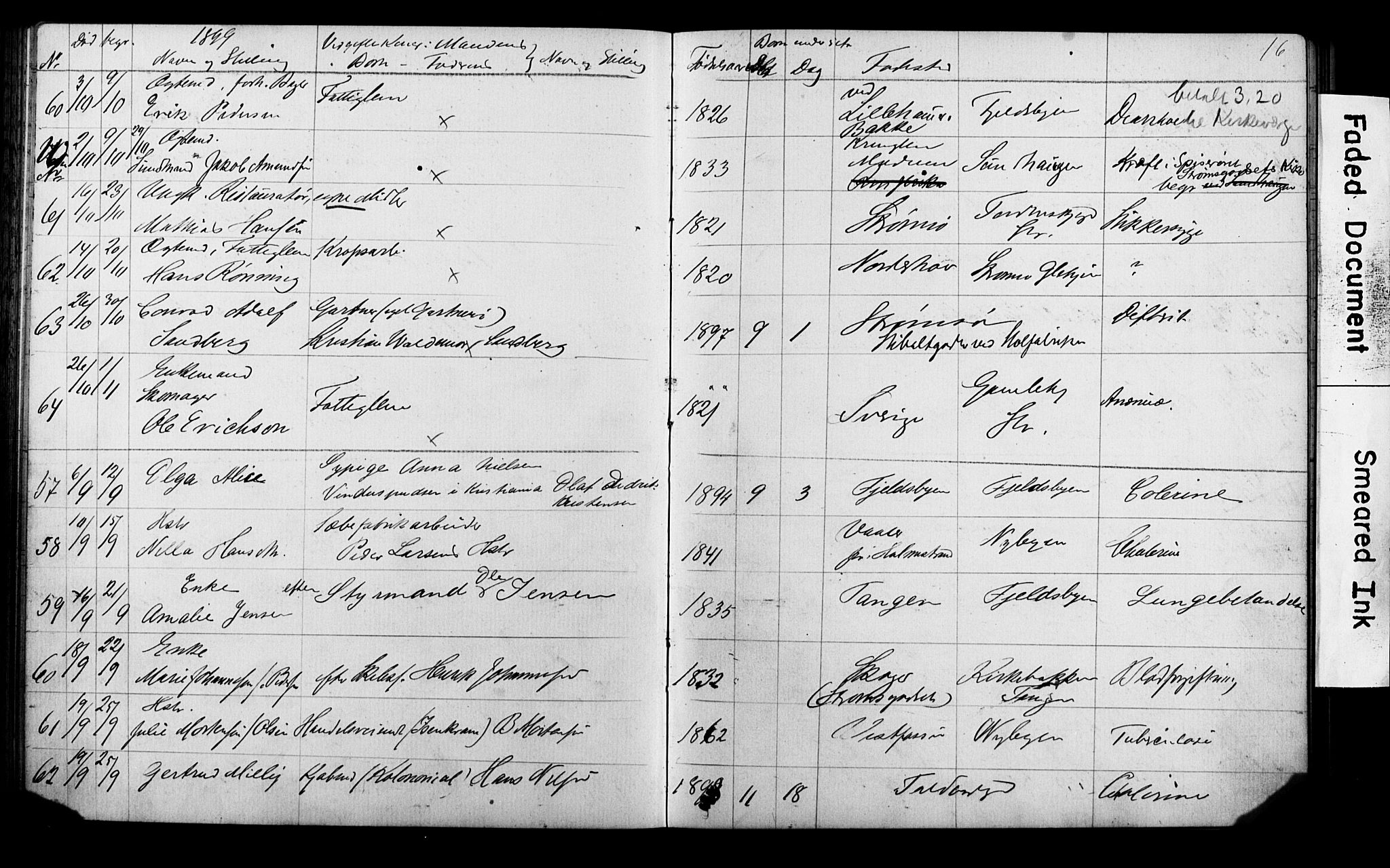 Strømsø kirkebøker, AV/SAKO-A-246/Y/Ya/L0005: Parish register draft no. I 5, 1897-1903, p. 16