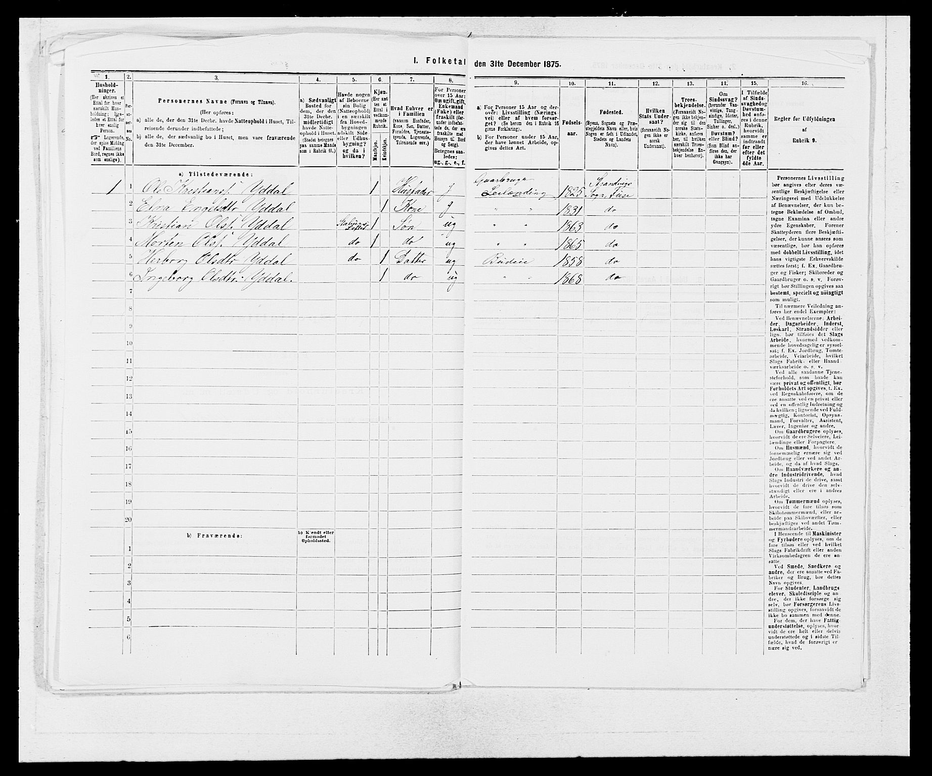 SAB, 1875 census for 1241P Fusa, 1875, p. 1067