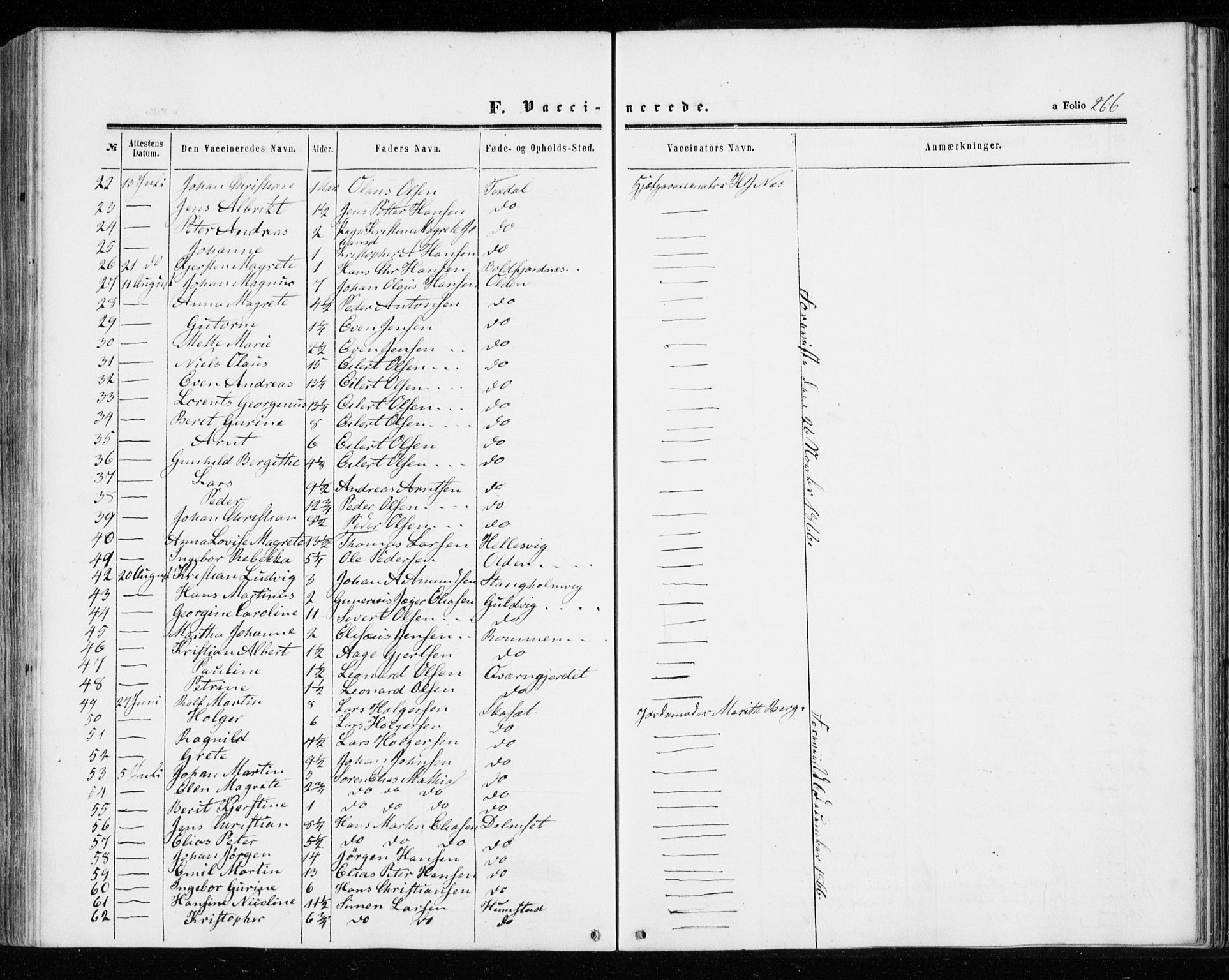 Ministerialprotokoller, klokkerbøker og fødselsregistre - Sør-Trøndelag, SAT/A-1456/655/L0678: Parish register (official) no. 655A07, 1861-1873, p. 266