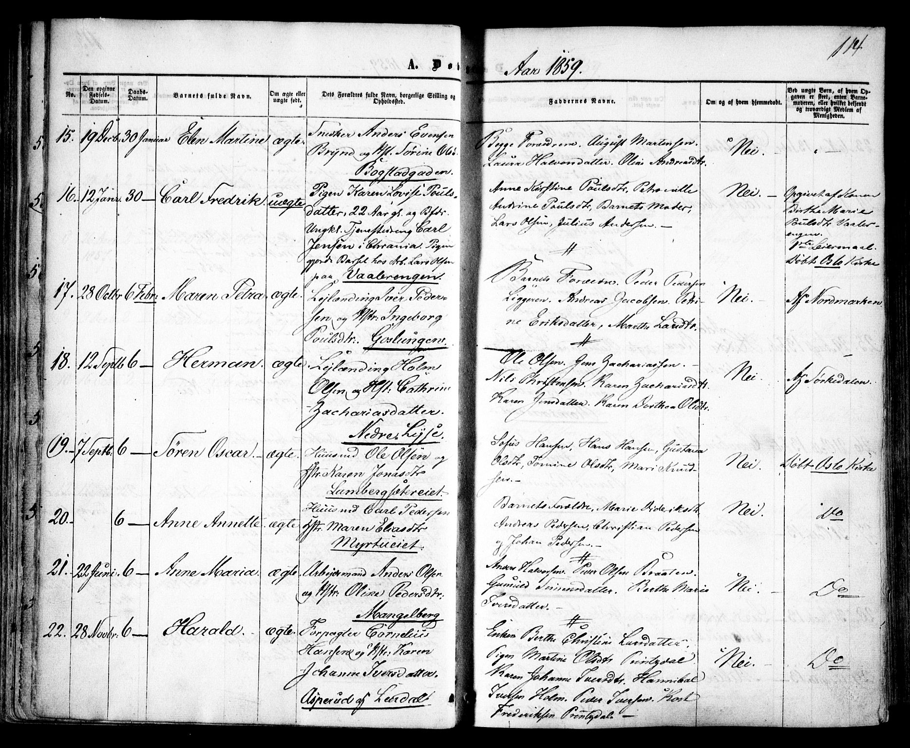 Vestre Aker prestekontor Kirkebøker, AV/SAO-A-10025/F/Fa/L0003: Parish register (official) no. 3, 1857-1868, p. 114