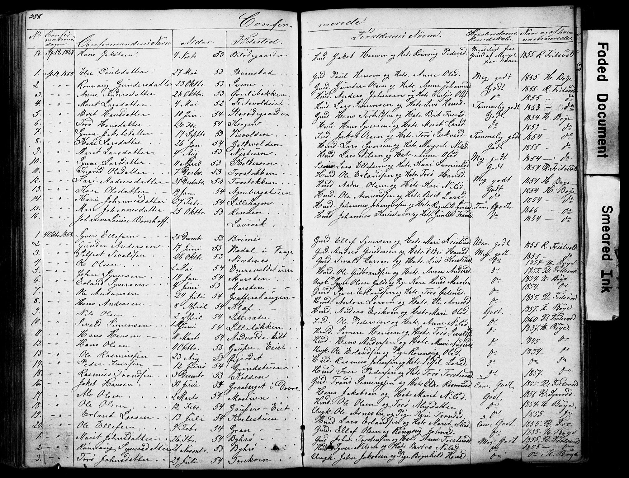 Lom prestekontor, AV/SAH-PREST-070/L/L0012: Parish register (copy) no. 12, 1845-1873, p. 388-389