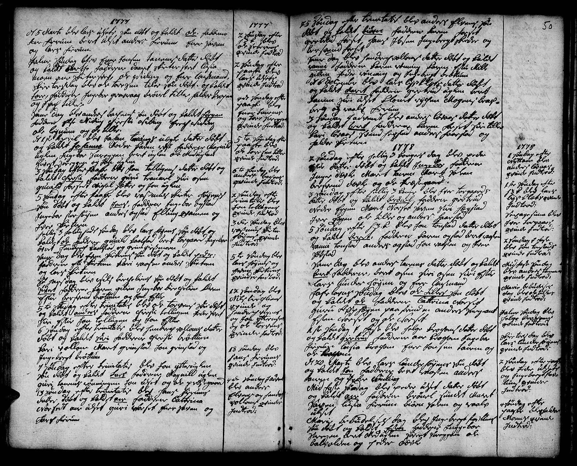 Ministerialprotokoller, klokkerbøker og fødselsregistre - Sør-Trøndelag, SAT/A-1456/618/L0437: Parish register (official) no. 618A02, 1749-1782, p. 50