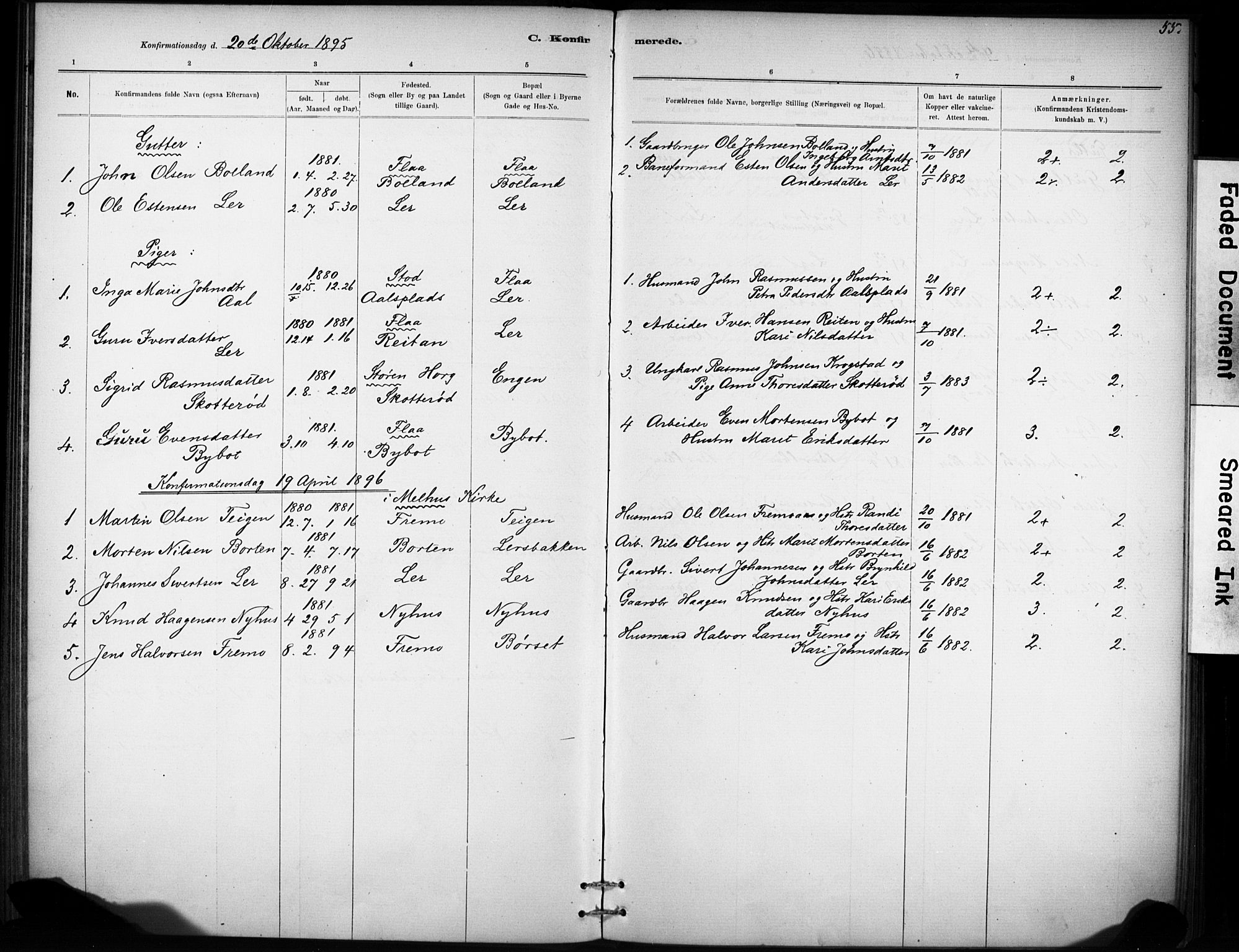 Ministerialprotokoller, klokkerbøker og fødselsregistre - Sør-Trøndelag, SAT/A-1456/693/L1119: Parish register (official) no. 693A01, 1887-1905, p. 55