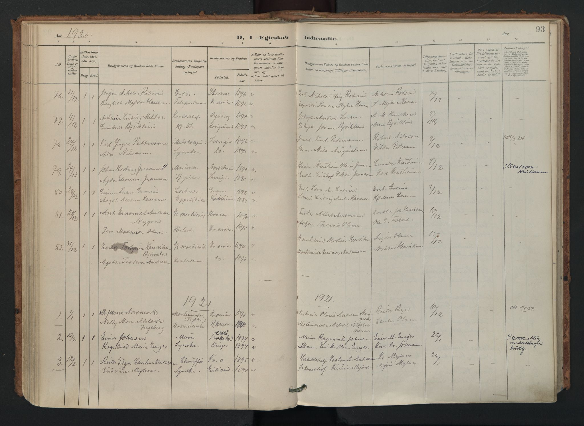 Gamlebyen prestekontor Kirkebøker, AV/SAO-A-10884/F/Fa/L0011: Parish register (official) no. 11, 1901-1939, p. 93a