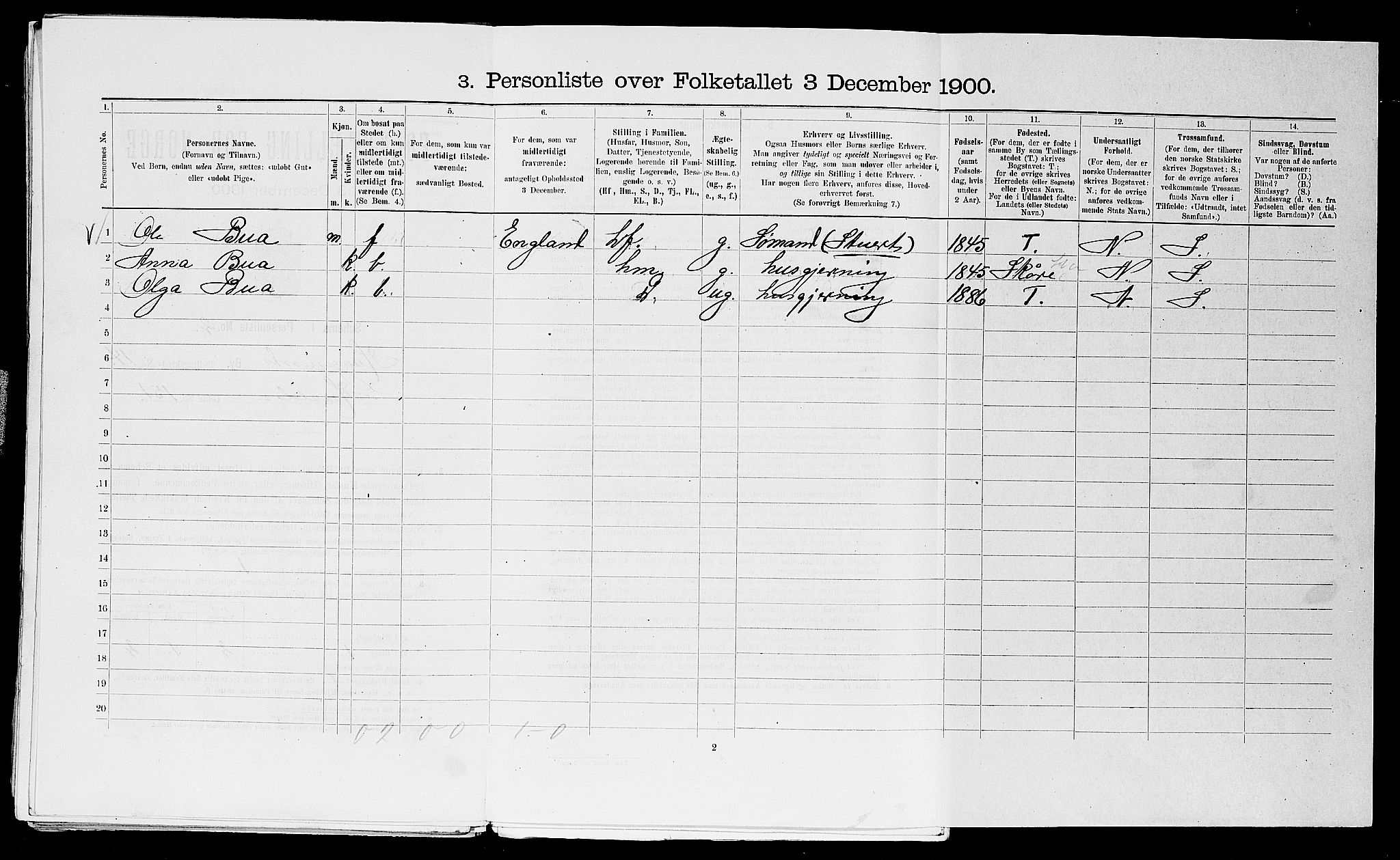 SAST, 1900 census for Haugesund, 1900, p. 2160