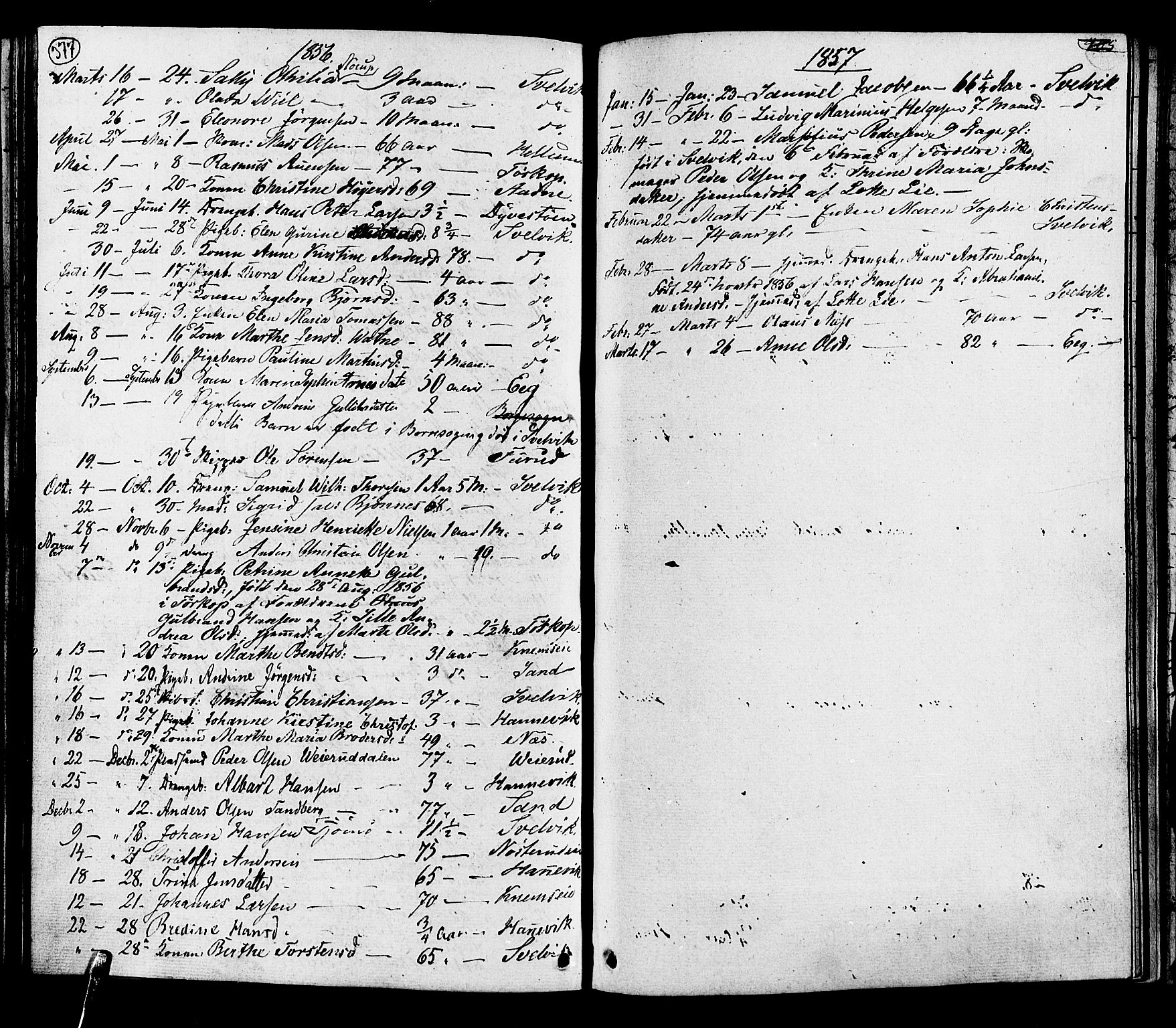 Hurum kirkebøker, SAKO/A-229/G/Ga/L0002: Parish register (copy) no. I 2, 1827-1857, p. 377