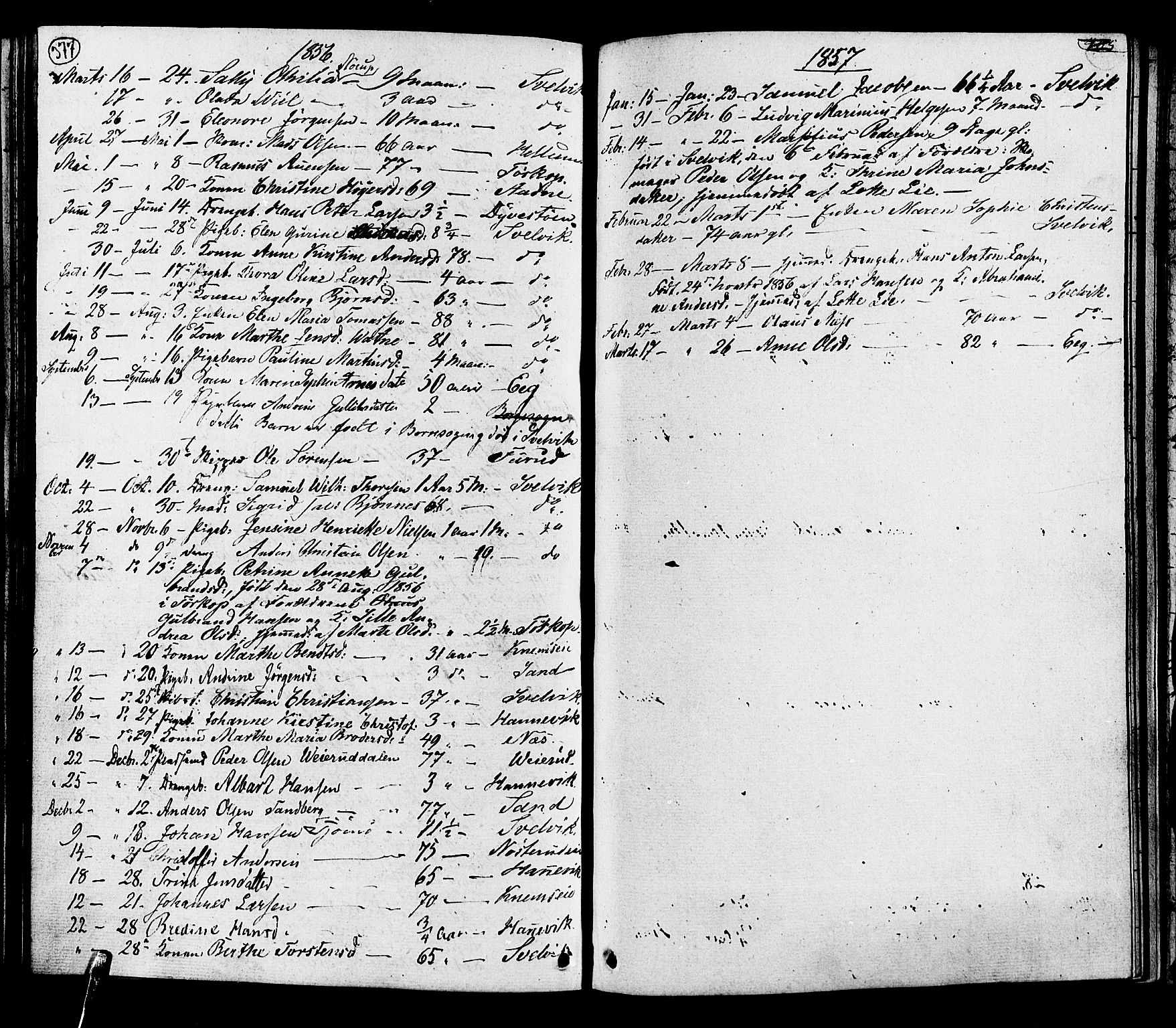 Hurum kirkebøker, AV/SAKO-A-229/G/Ga/L0002: Parish register (copy) no. I 2, 1827-1857, p. 377