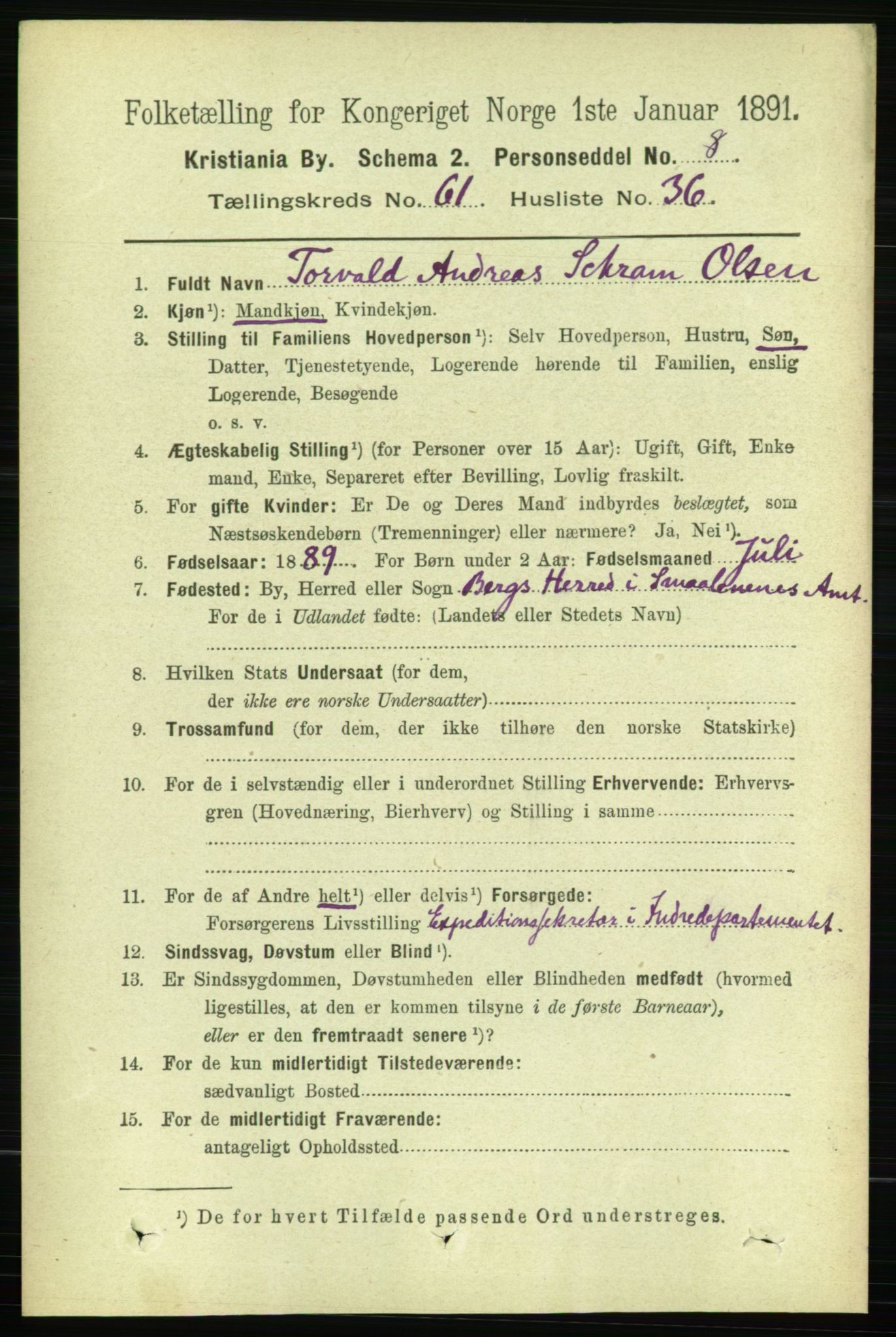 RA, 1891 census for 0301 Kristiania, 1891, p. 32856