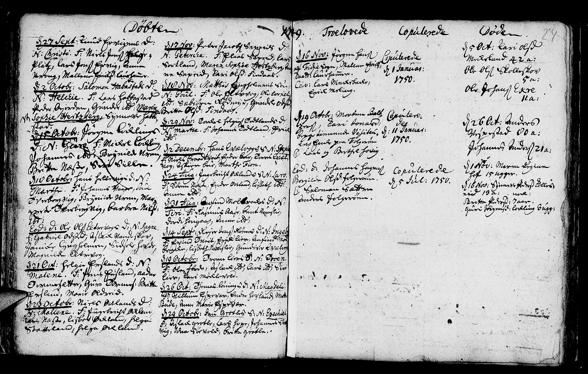 Finnås sokneprestembete, SAB/A-99925/H/Ha/Haa/Haaa/L0002: Parish register (official) no. A 2, 1744-1764, p. 24