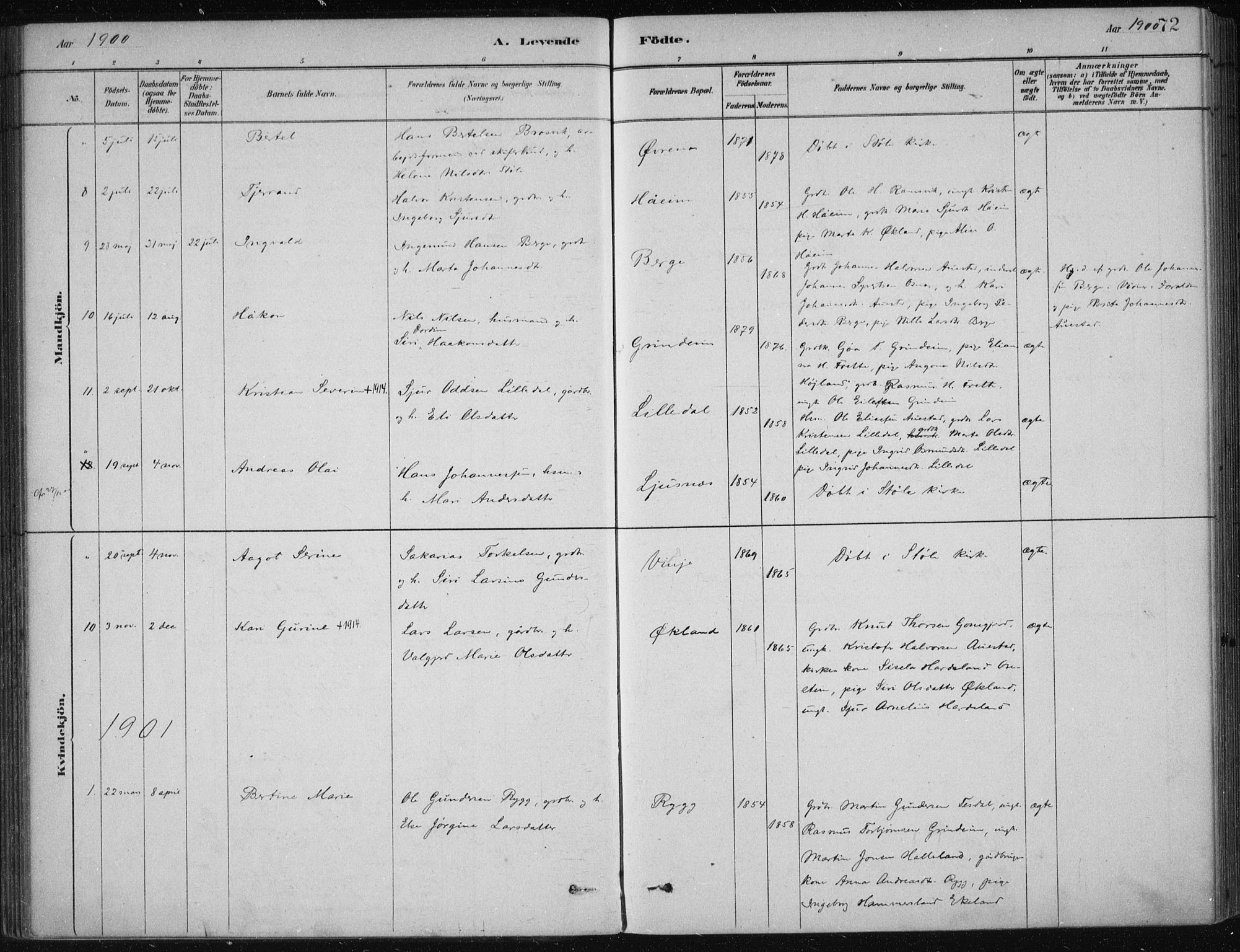 Etne sokneprestembete, SAB/A-75001/H/Haa: Parish register (official) no. D  1, 1879-1919, p. 72