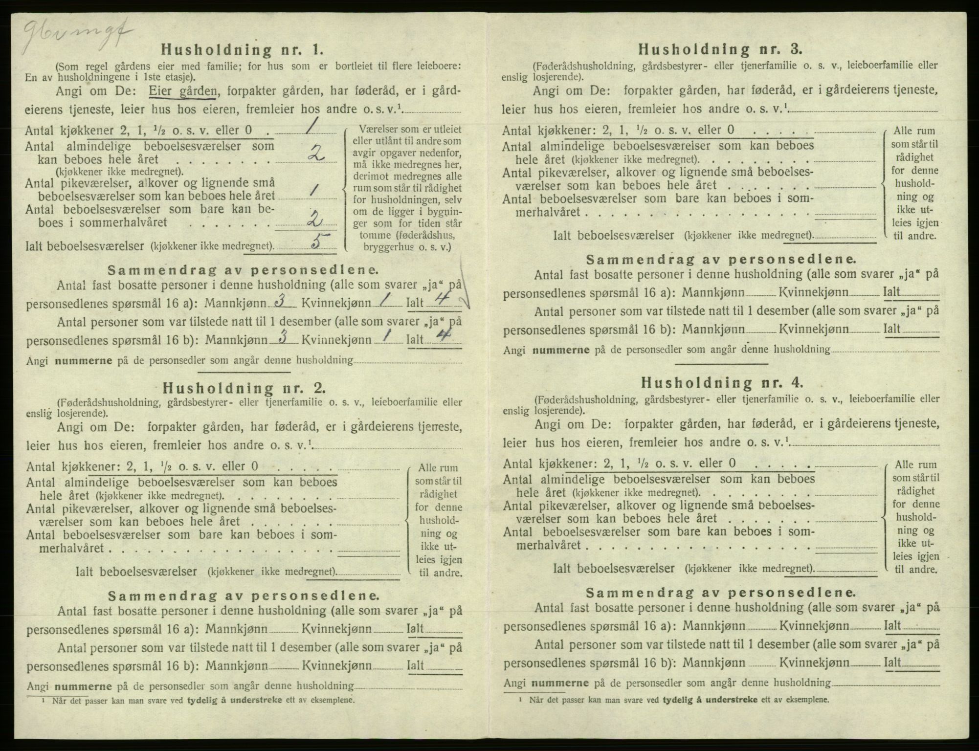 SAB, 1920 census for Samnanger, 1920, p. 320