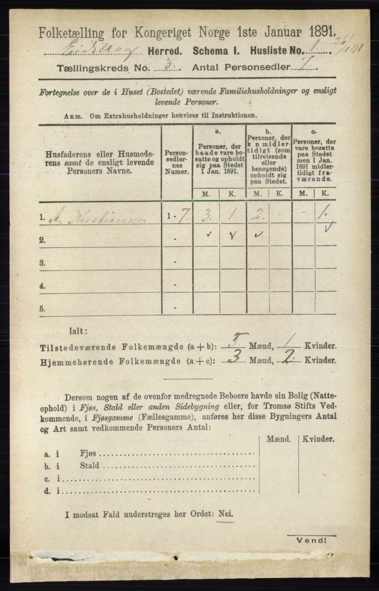 RA, 1891 census for 0420 Eidskog, 1891, p. 989